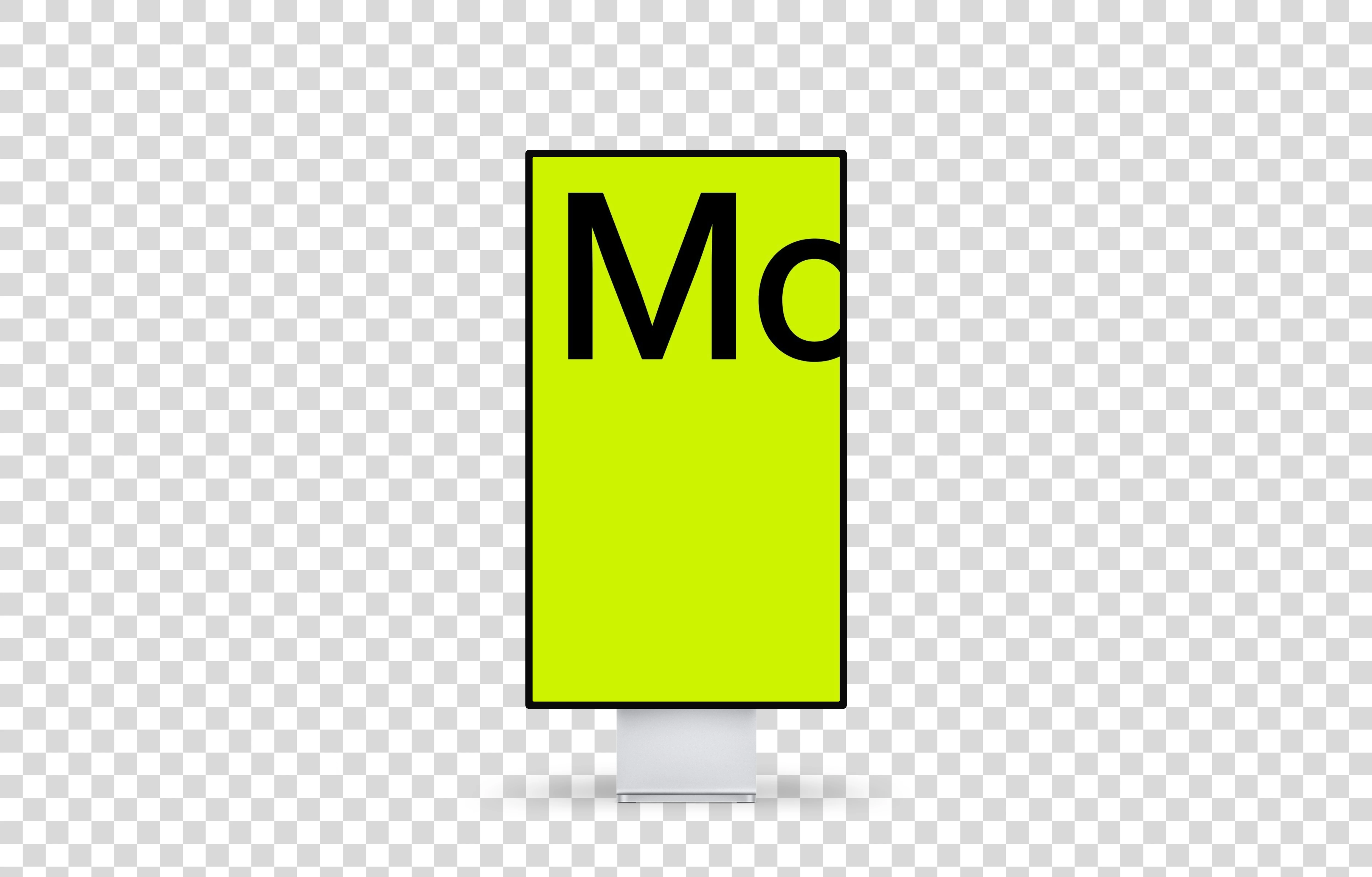 Vertical Apple Pro Display XDR mockup (Floor Shadow)