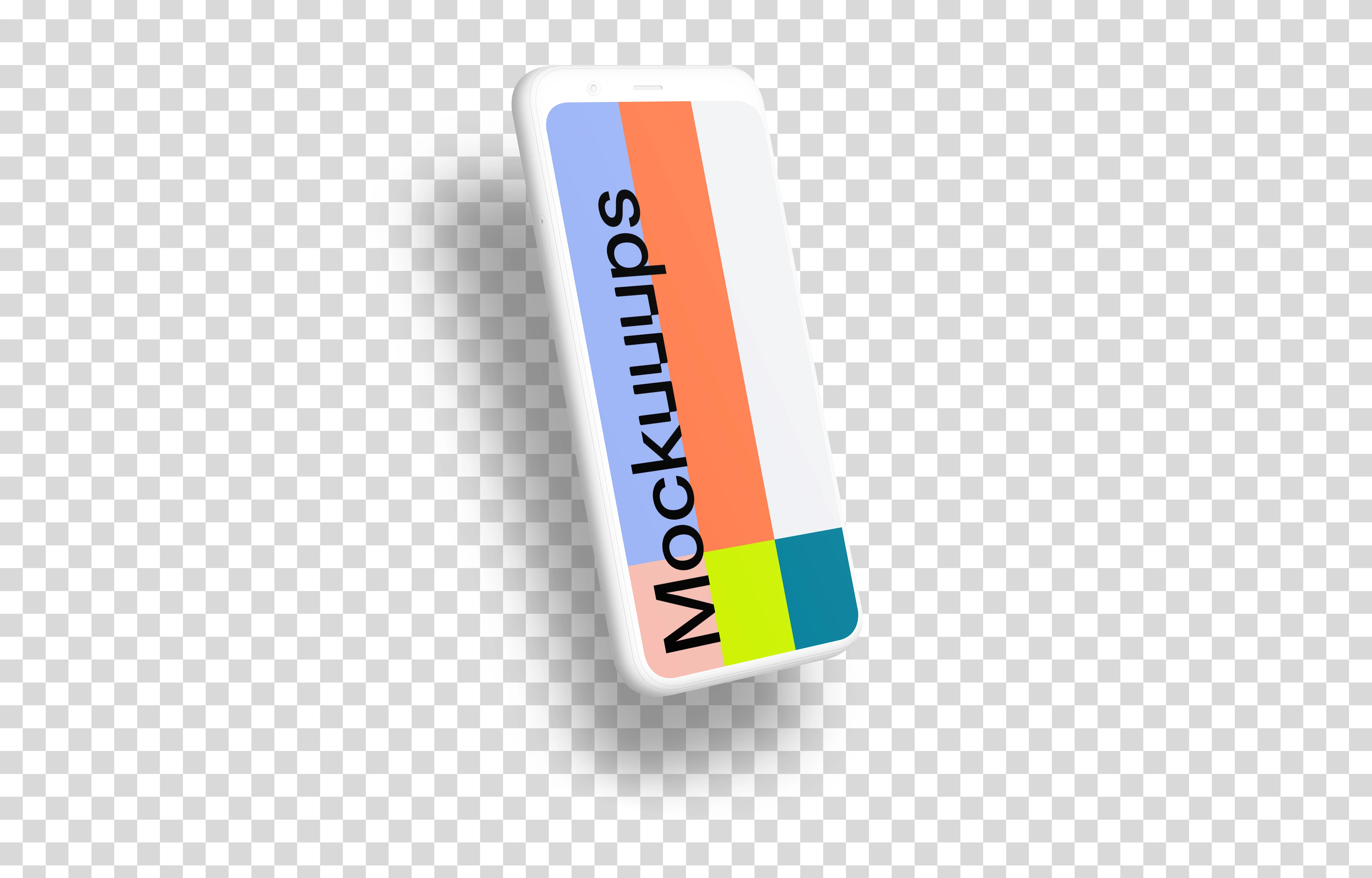 Clay Google Pixel 4 Mockup (Perspective Left - Floating Shadow)