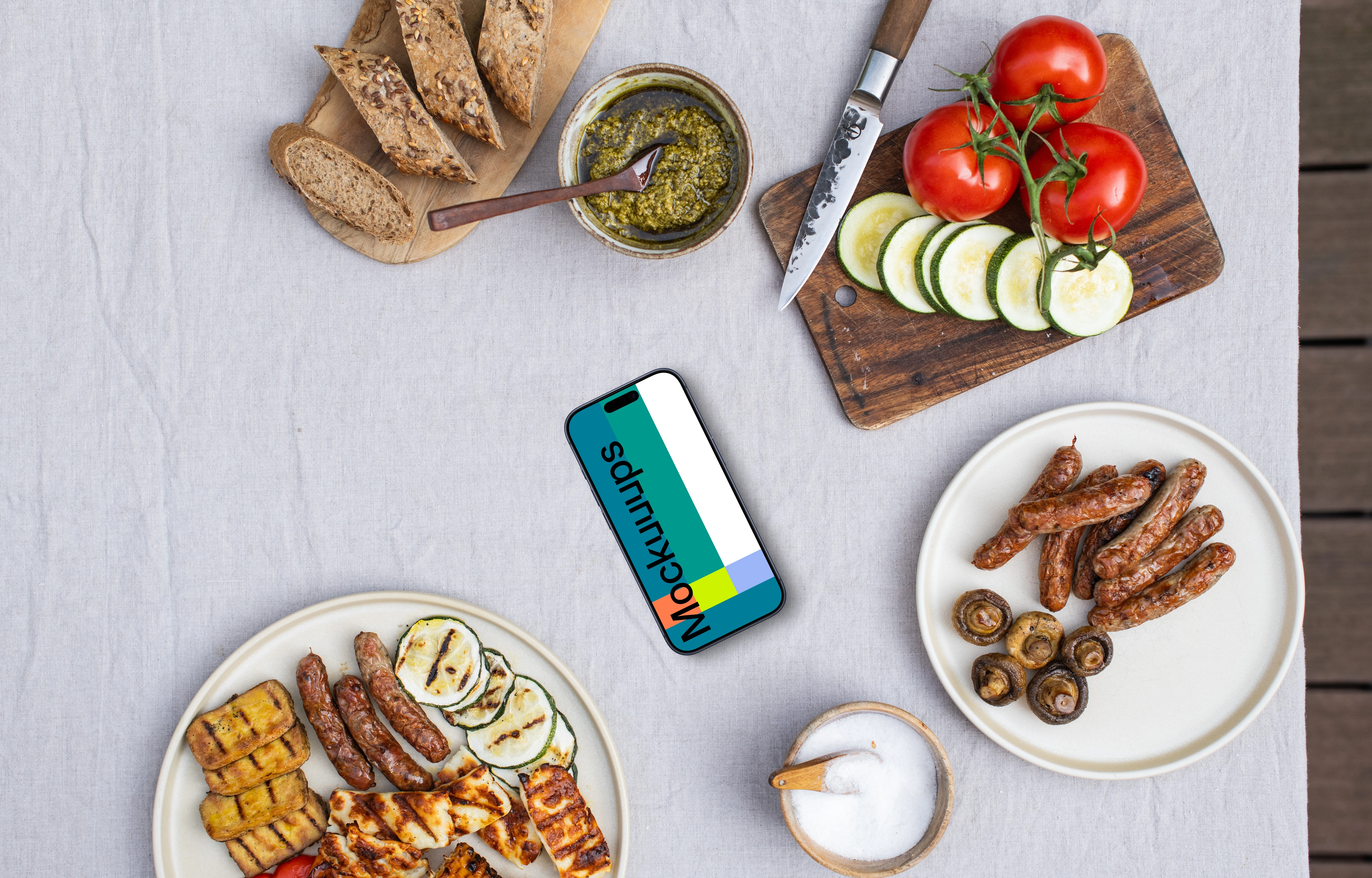 Barbecue themed phone mockup