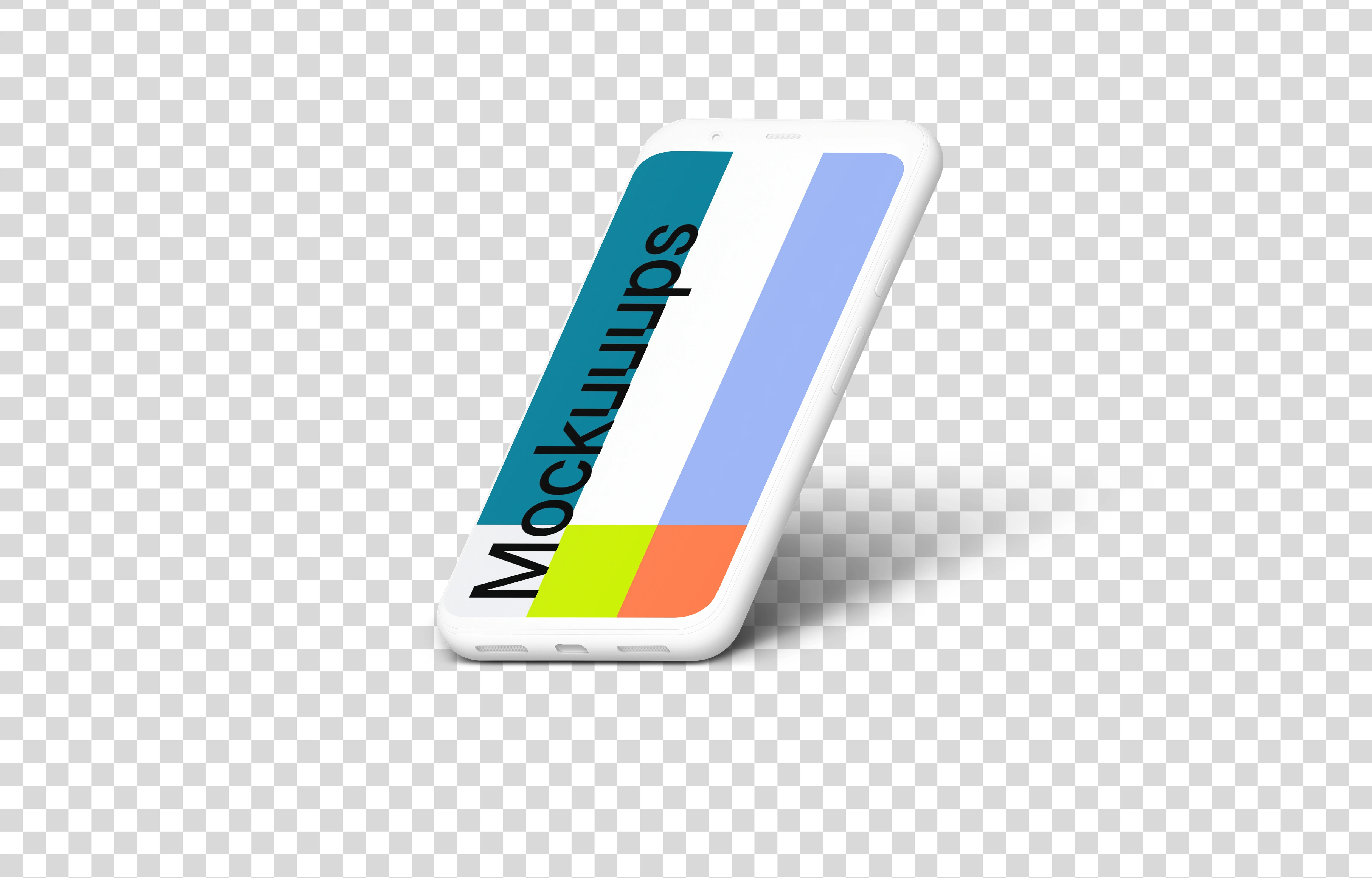 Clay Google Pixel 4 Mockup (Isometric Right)