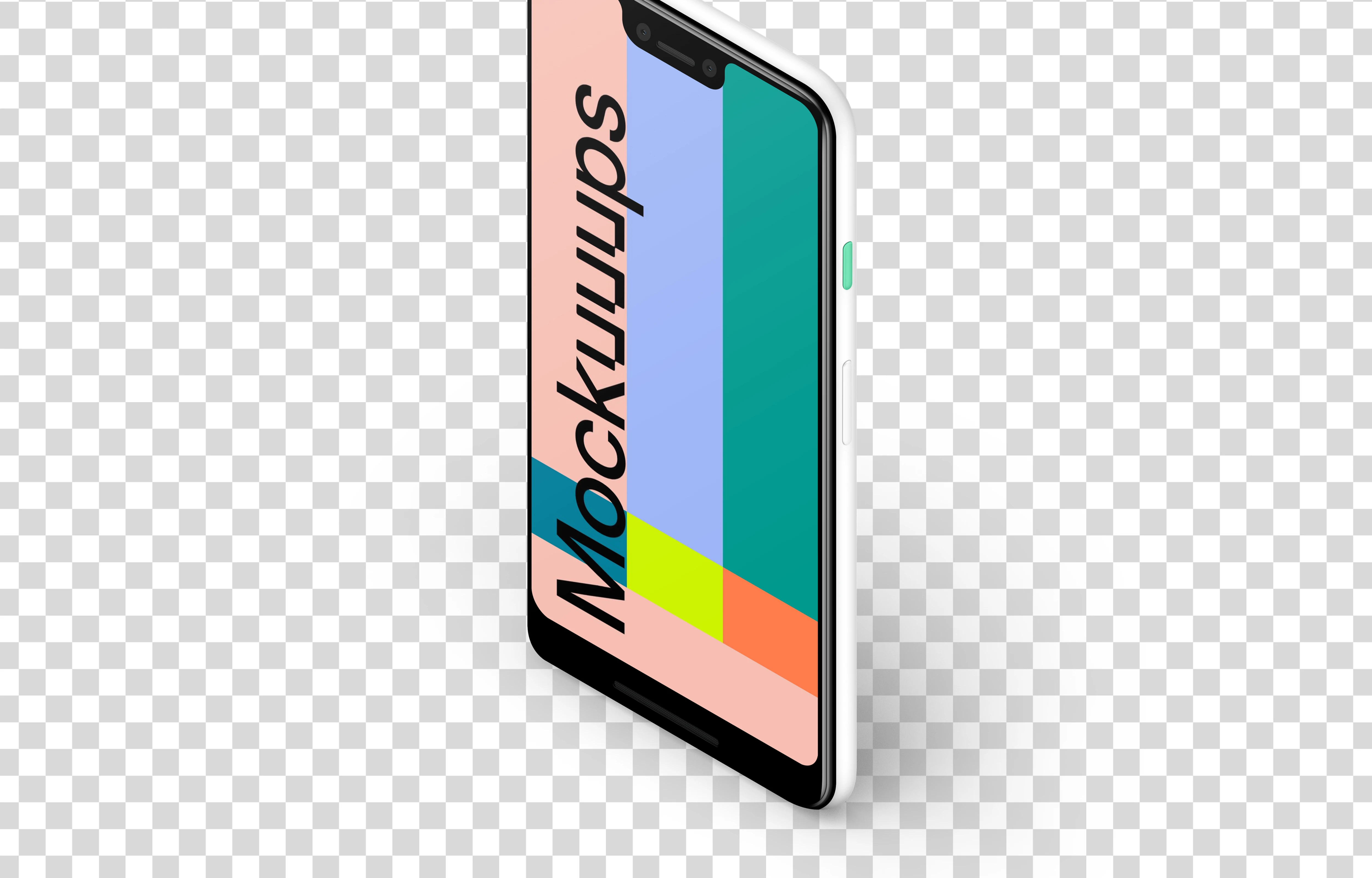 Google Pixel 3 XL Isometric Stand mockup (Right)