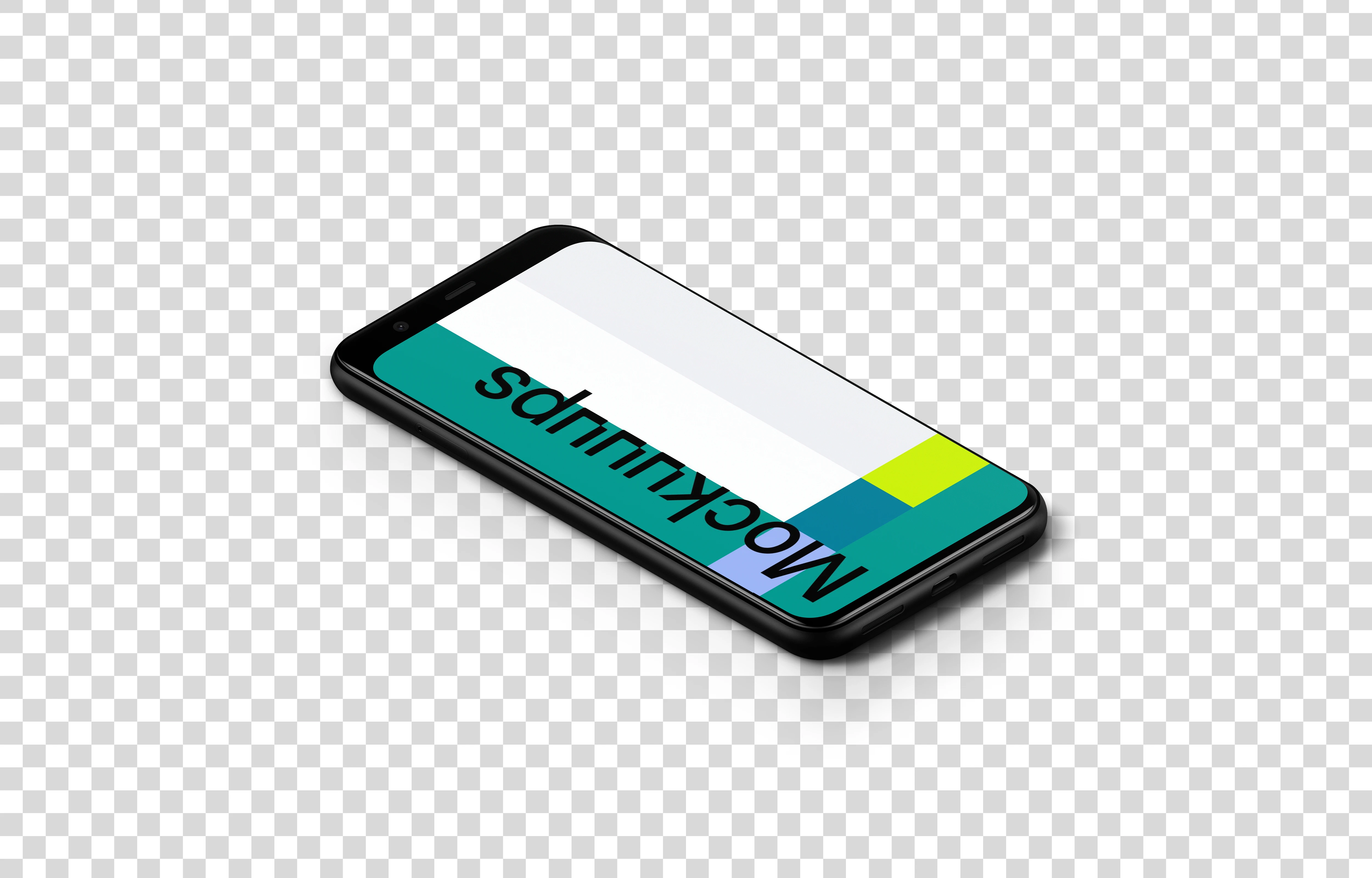 Google Pixel 4 Mockup (Isometric Floor Left)