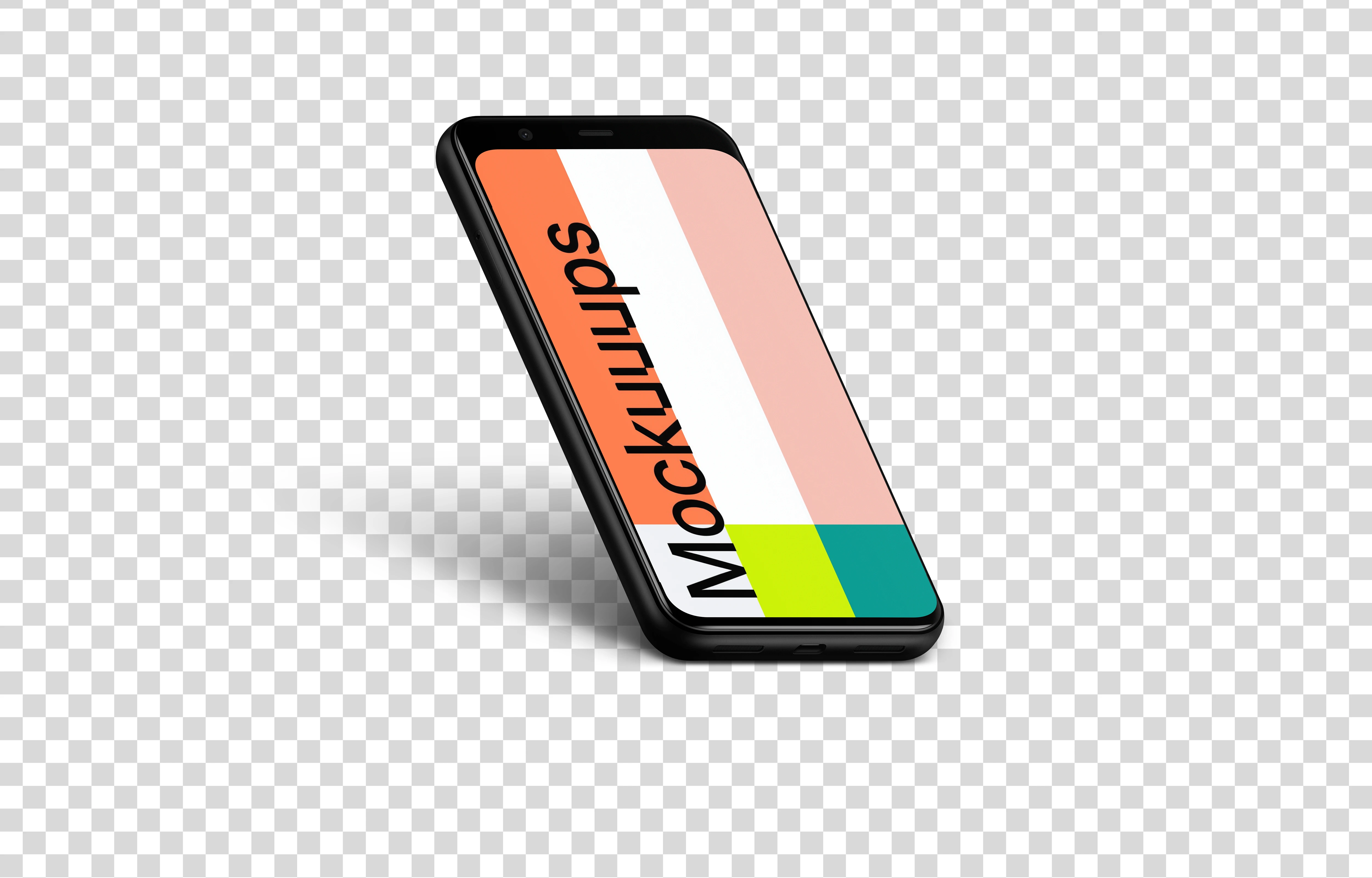 Google Pixel 4 Mockup (Isometric Left)