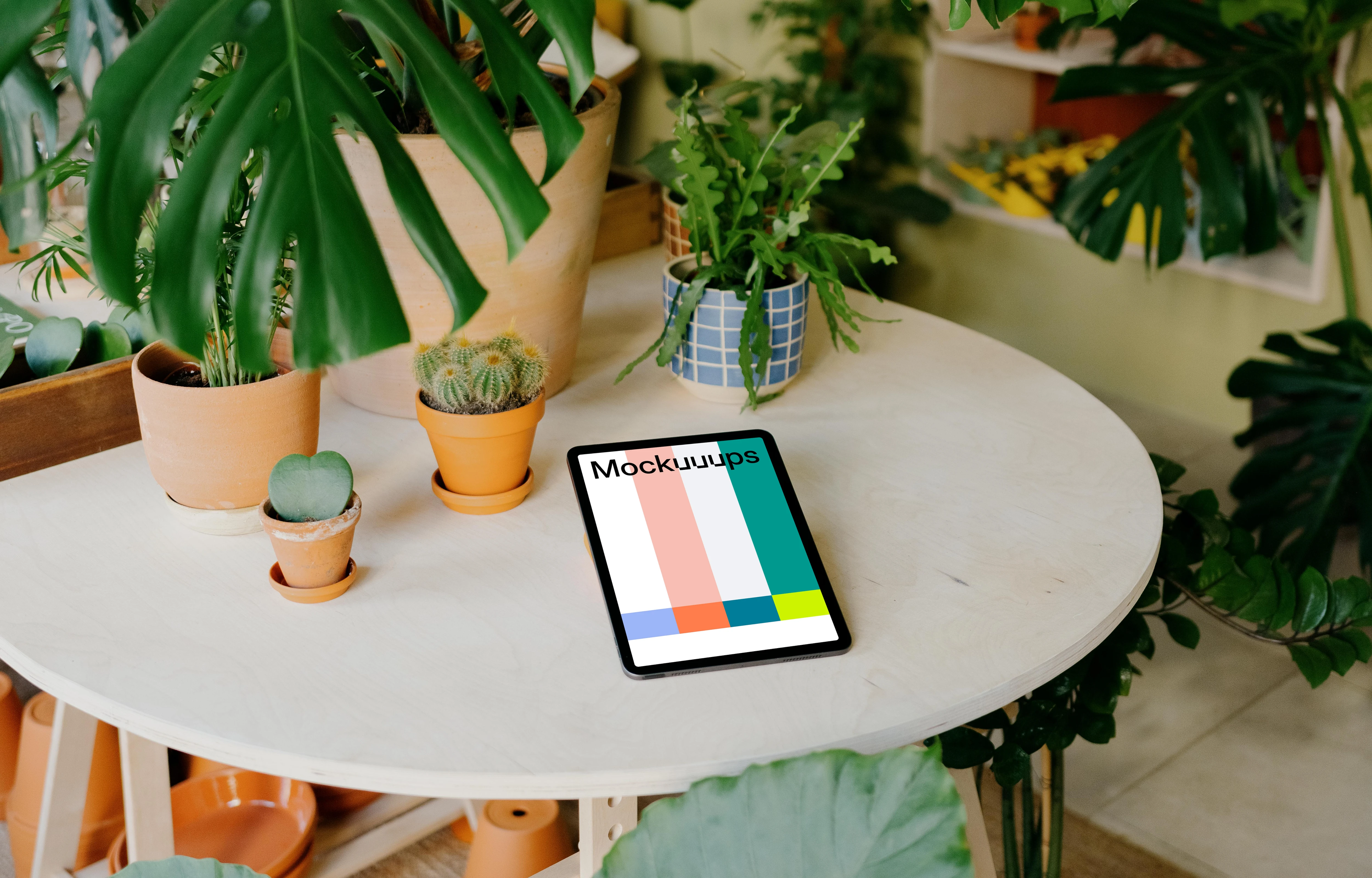 iPad Air mockup elevated in portrait mode.