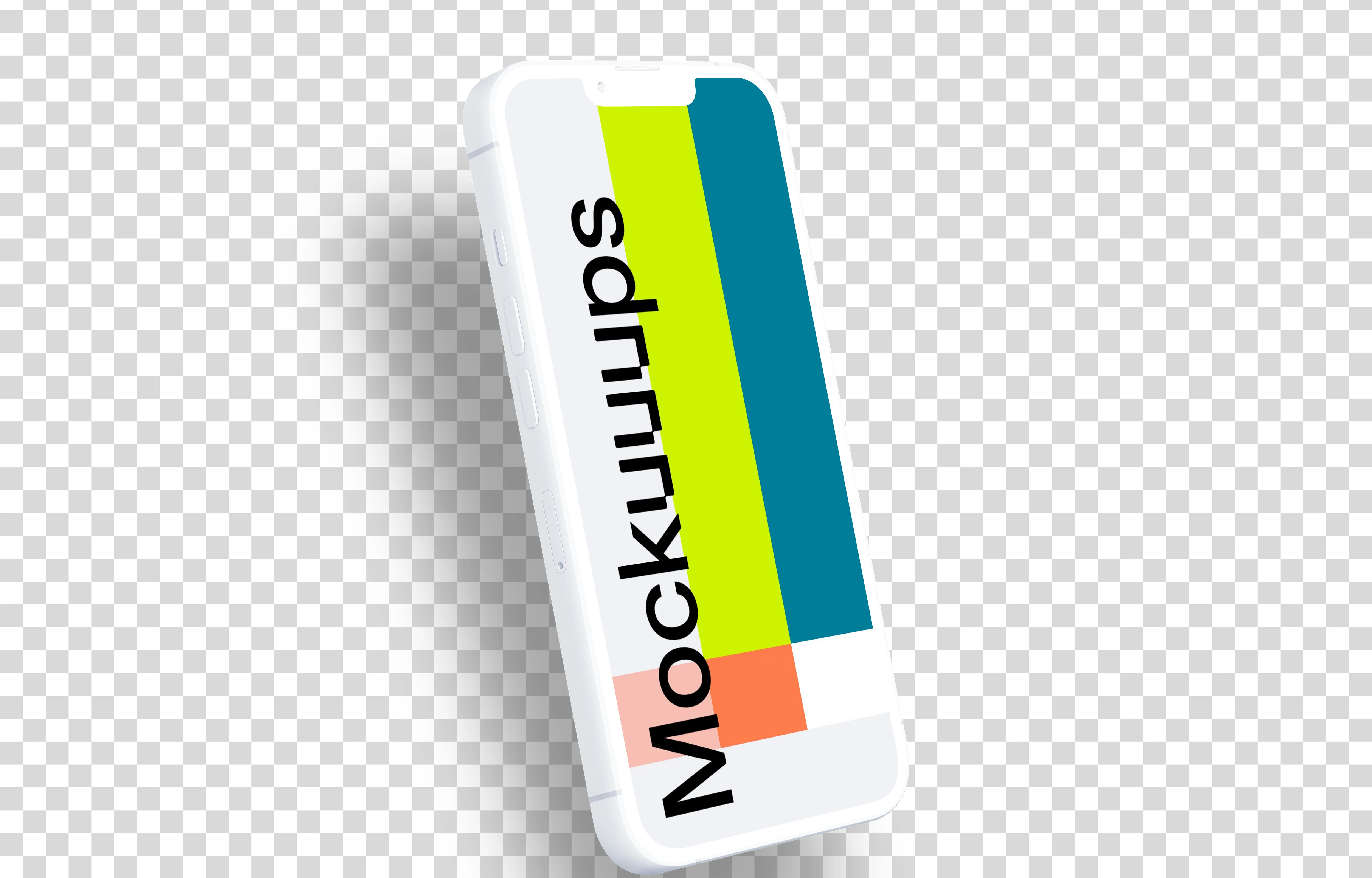 iPhone 13 Pro Clay Mockup (Perspective Left - Floating Shadow)