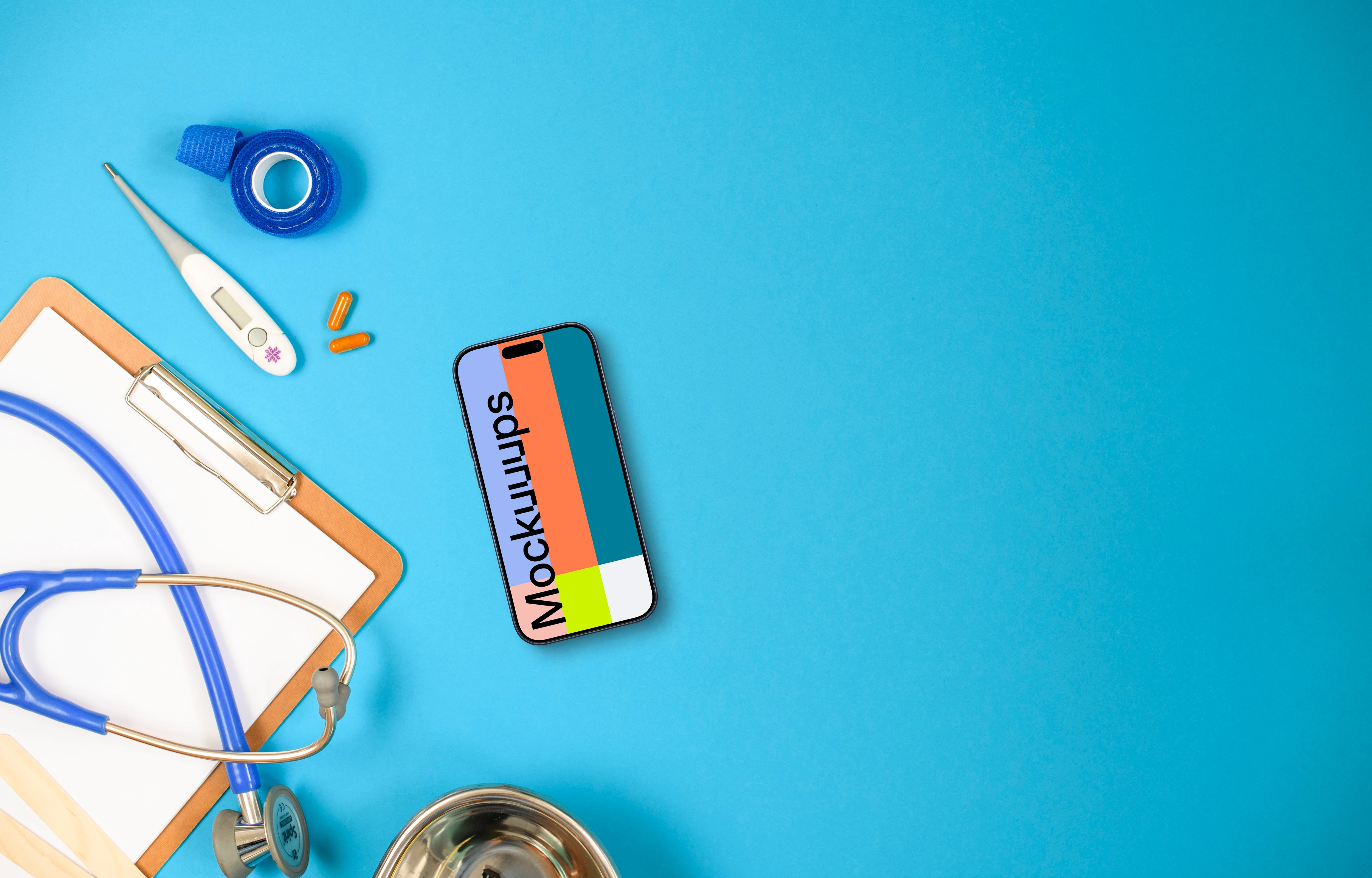 iPhone mockup in the health care theme