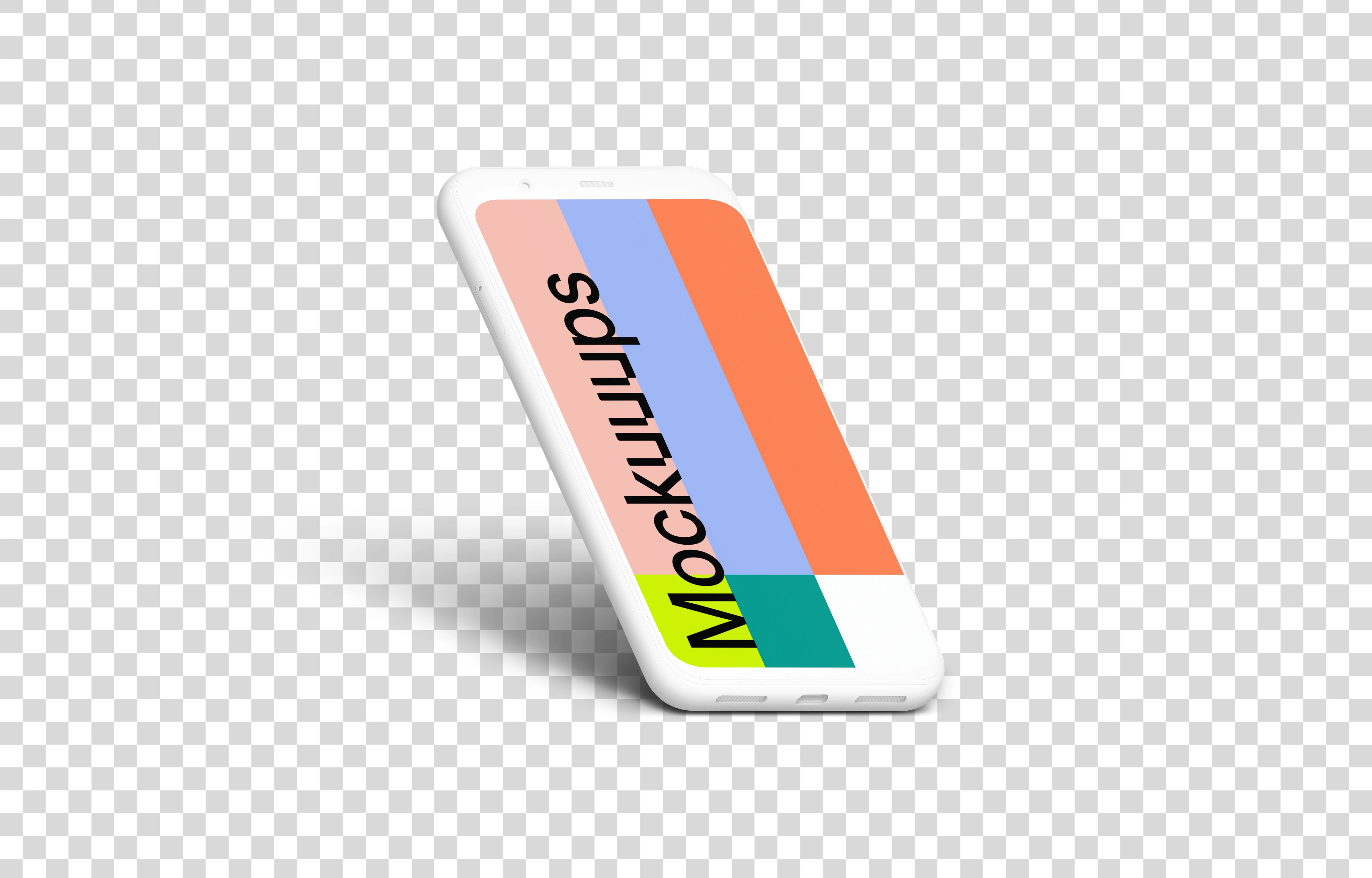 Clay Google Pixel 4 Mockup (Isometric Left)
