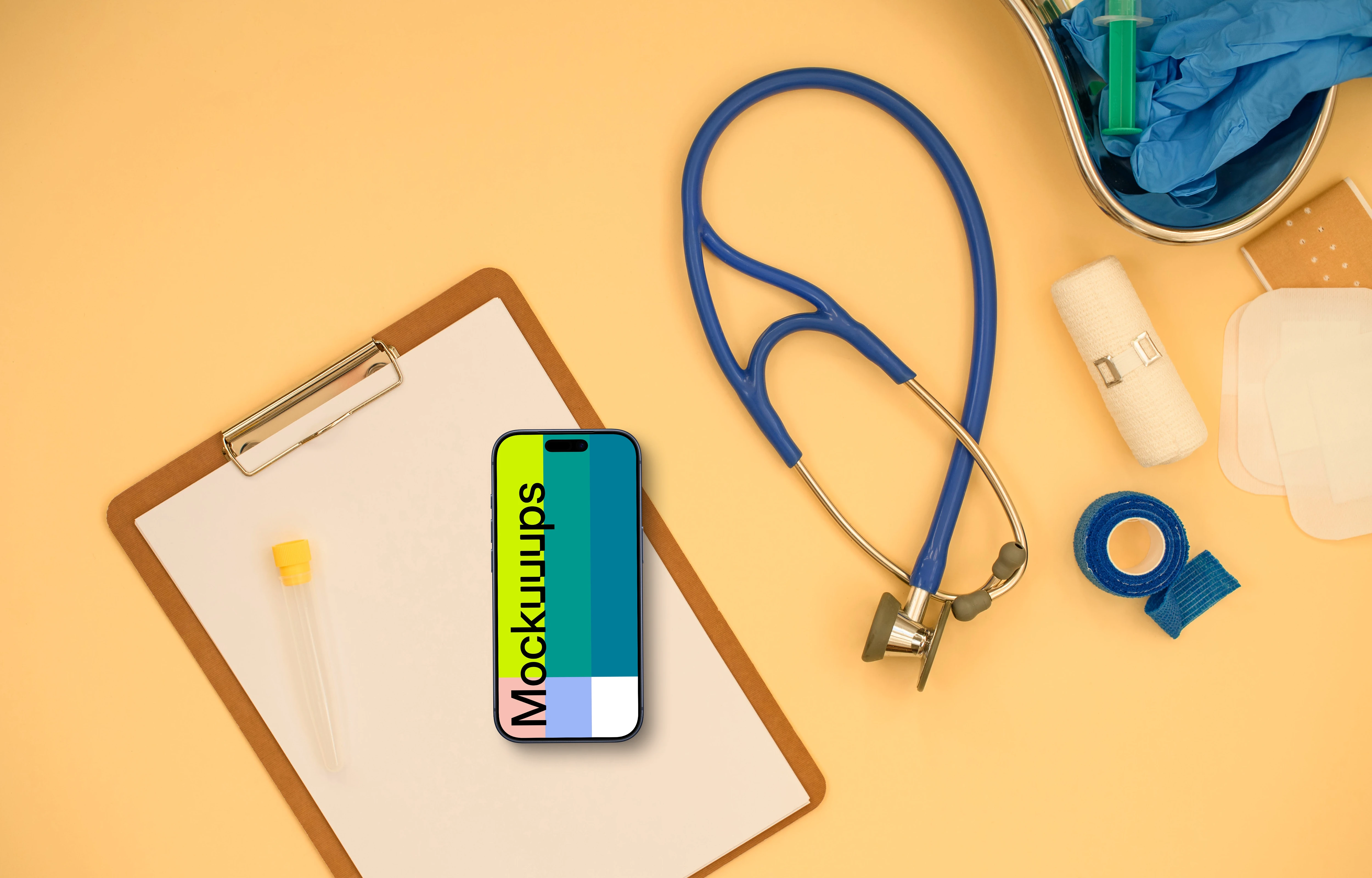 Medical environment with iPhone mockup