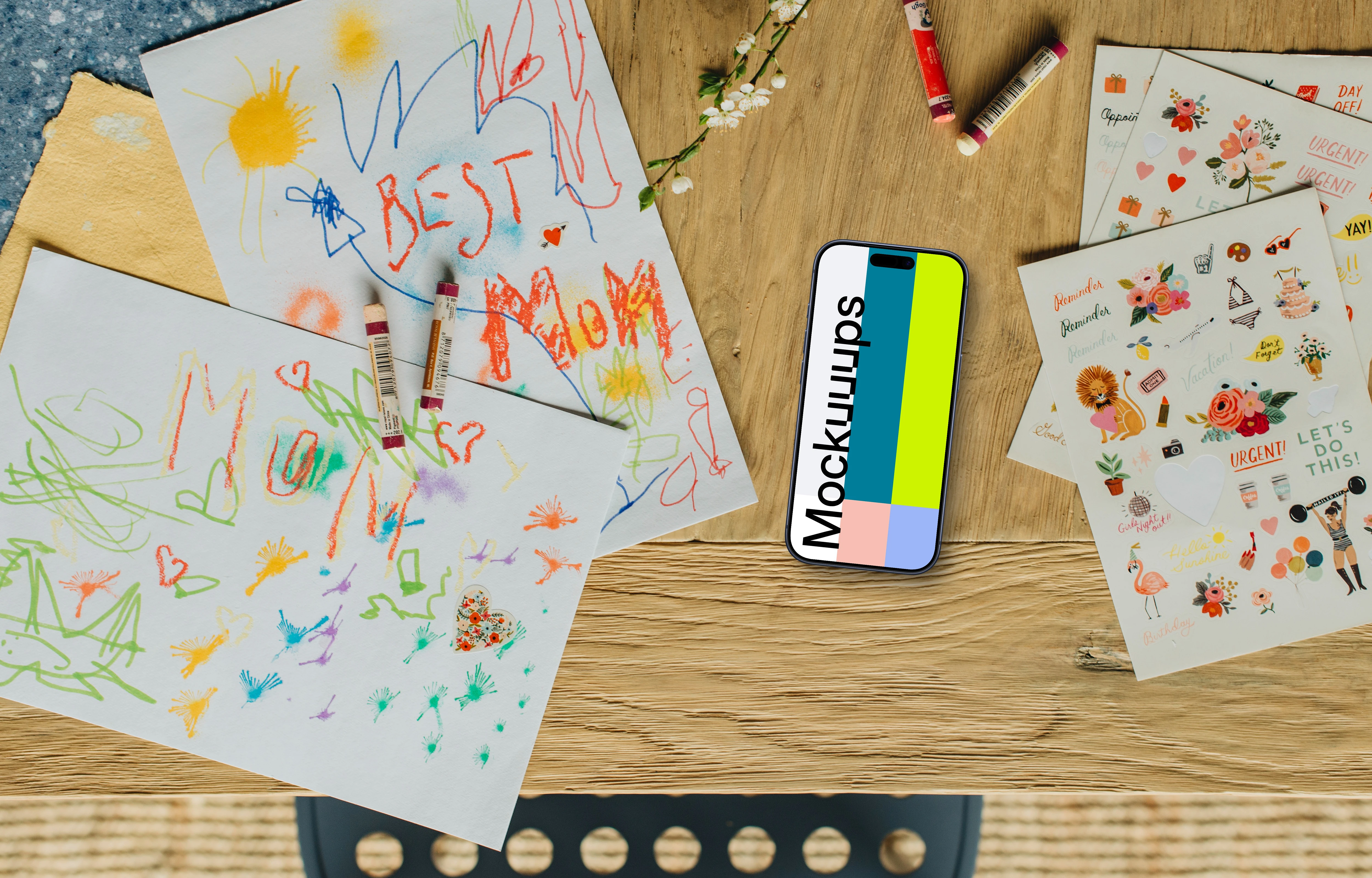 Mother’s day theme with iPhone mockup