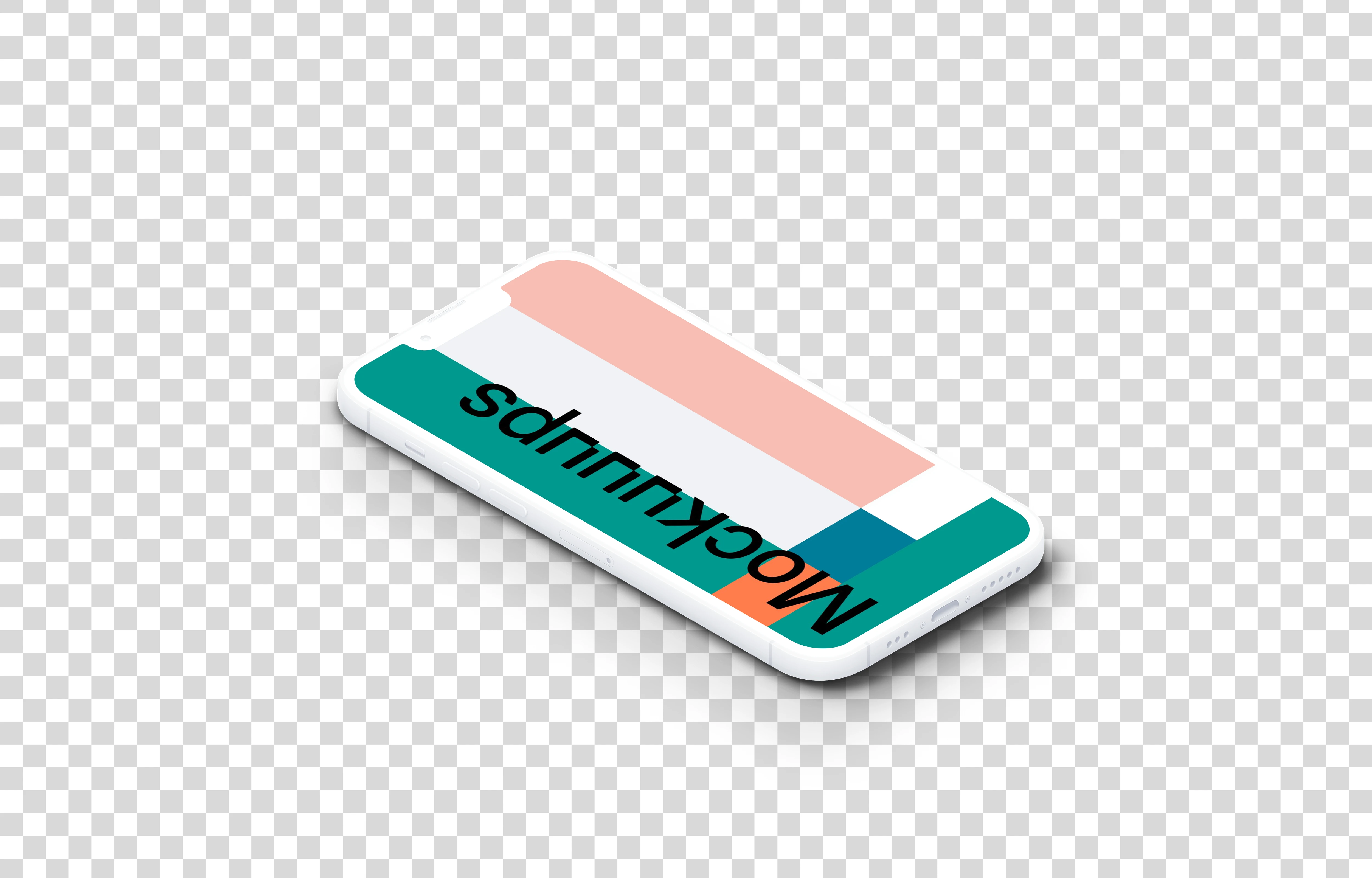 iPhone 13 Pro Clay Mockup (Isometric Floor Left)