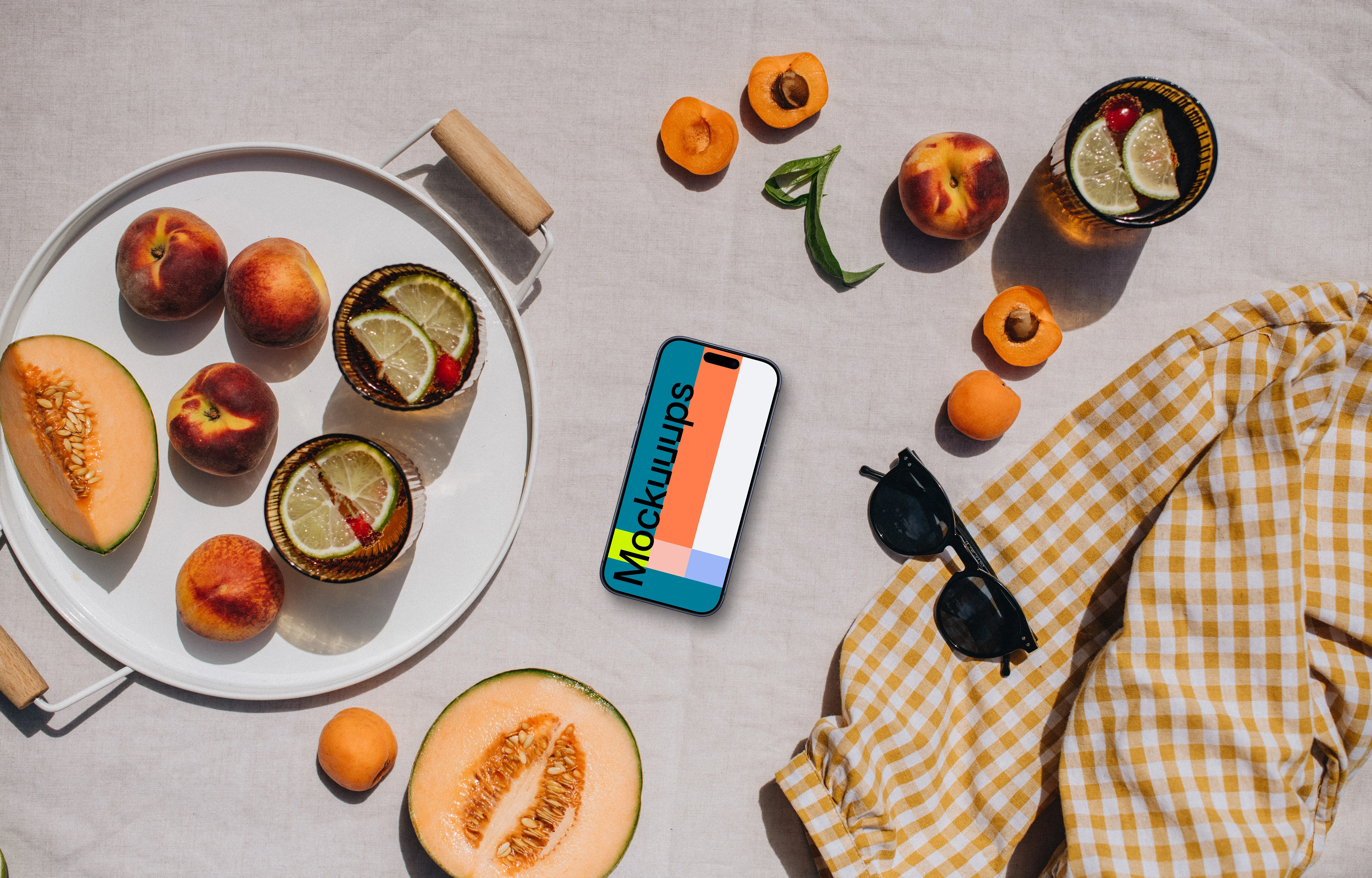 Smartphone mockup with a summer vibe