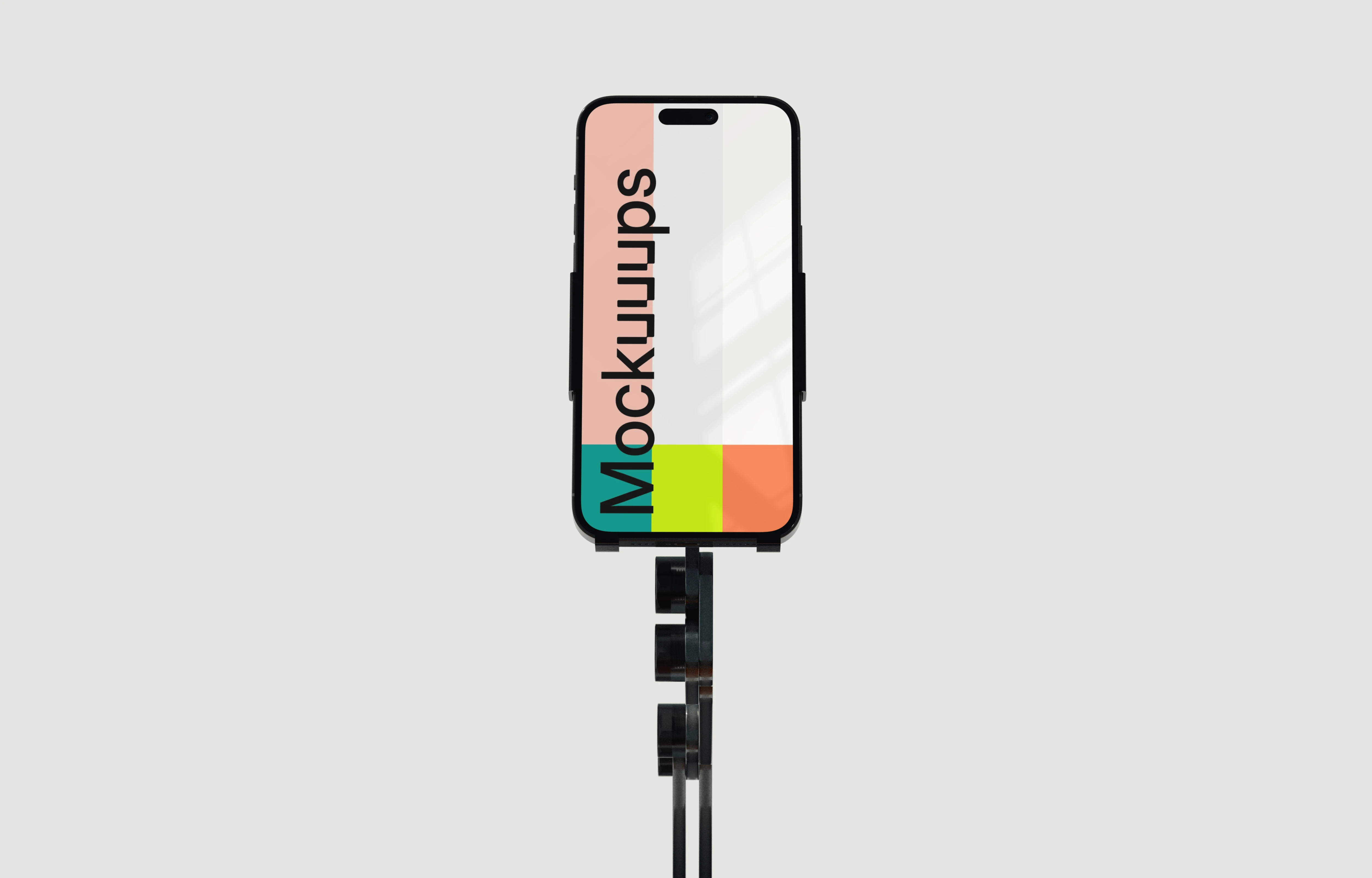 iPhone mockup on a stand
