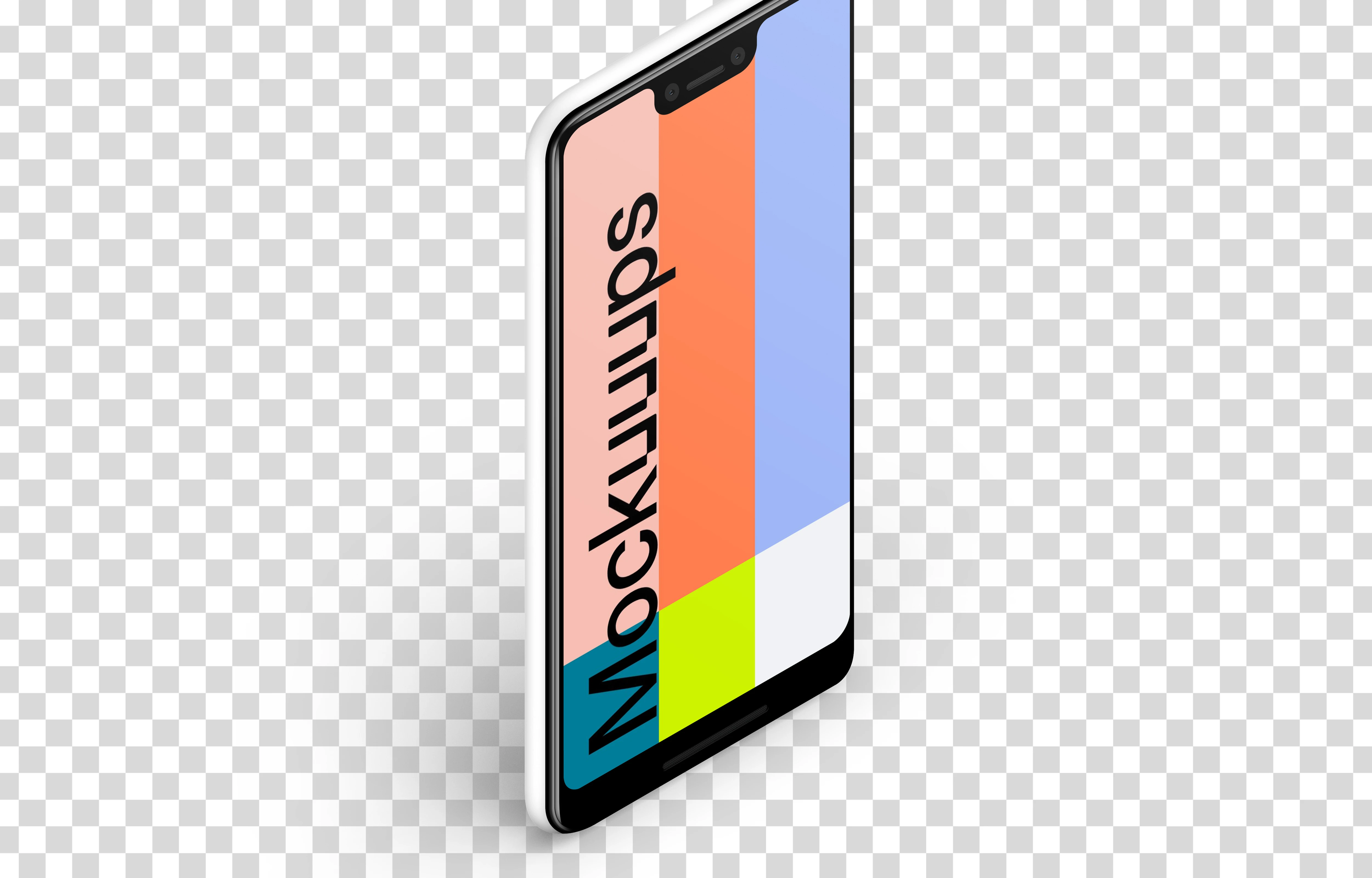Google Pixel 3 XL Isometric Stand mockup (Left)