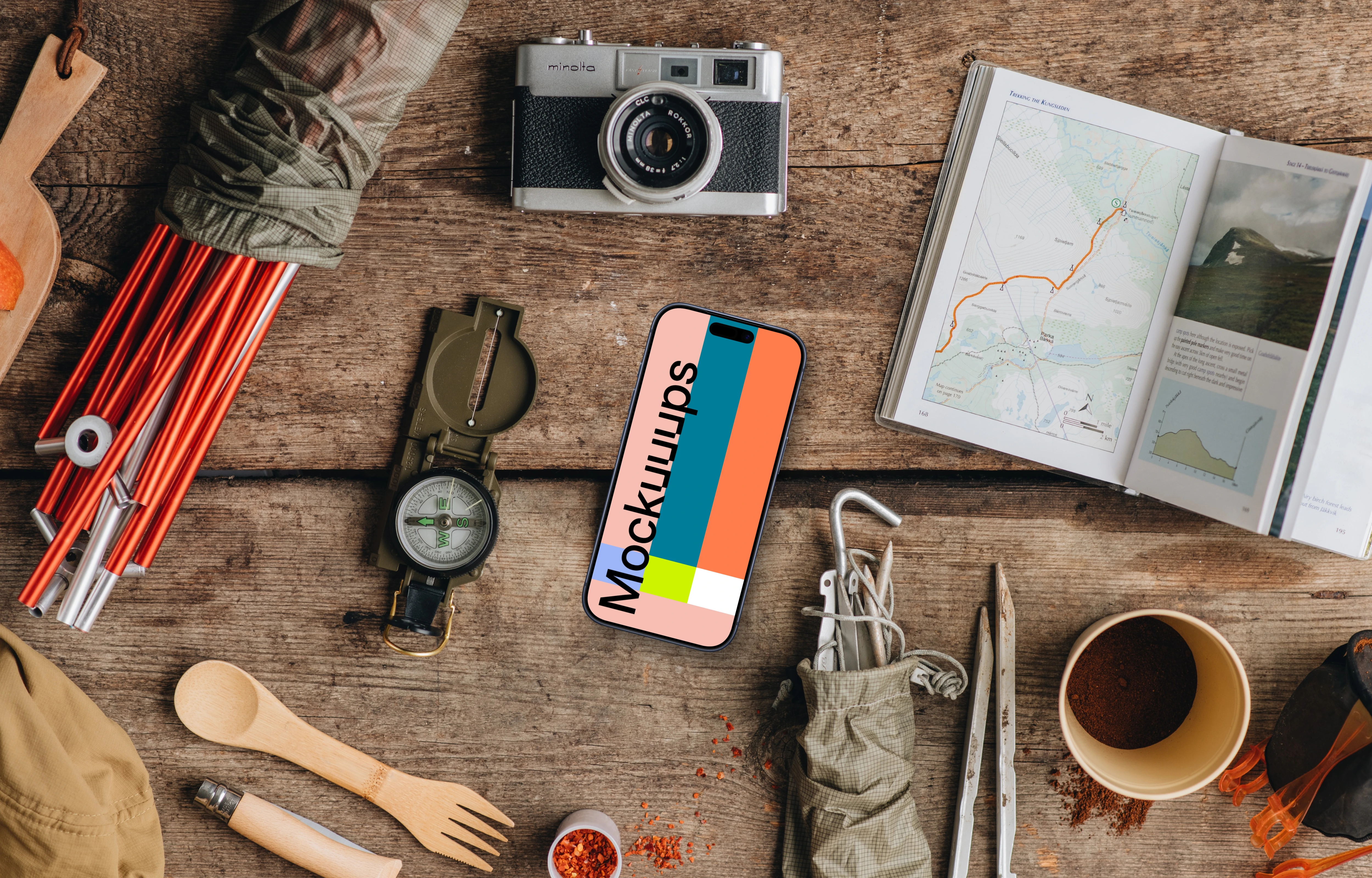 Getting ready for an adventure smartphone mockup