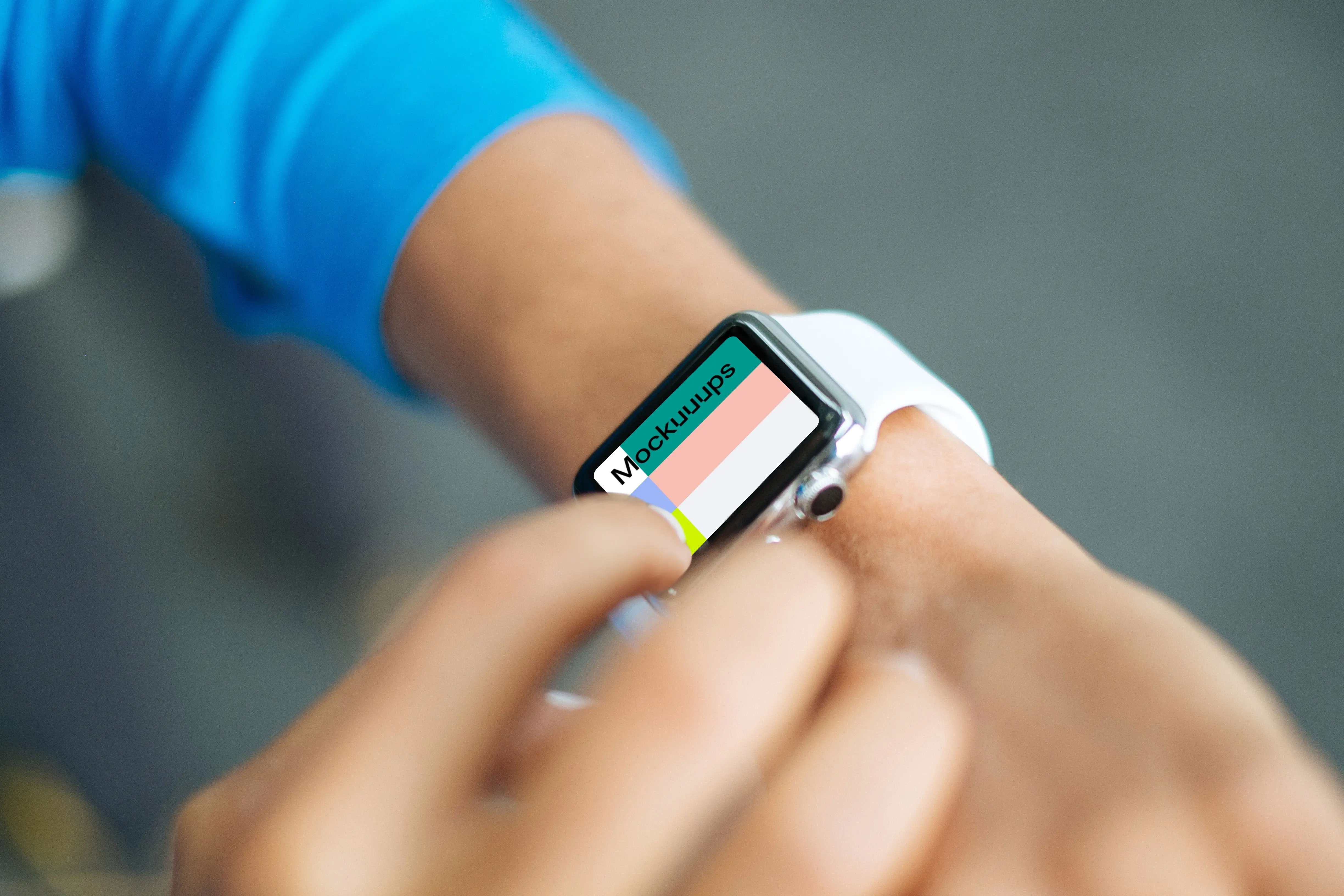 Tapping Apple Watch mockup display