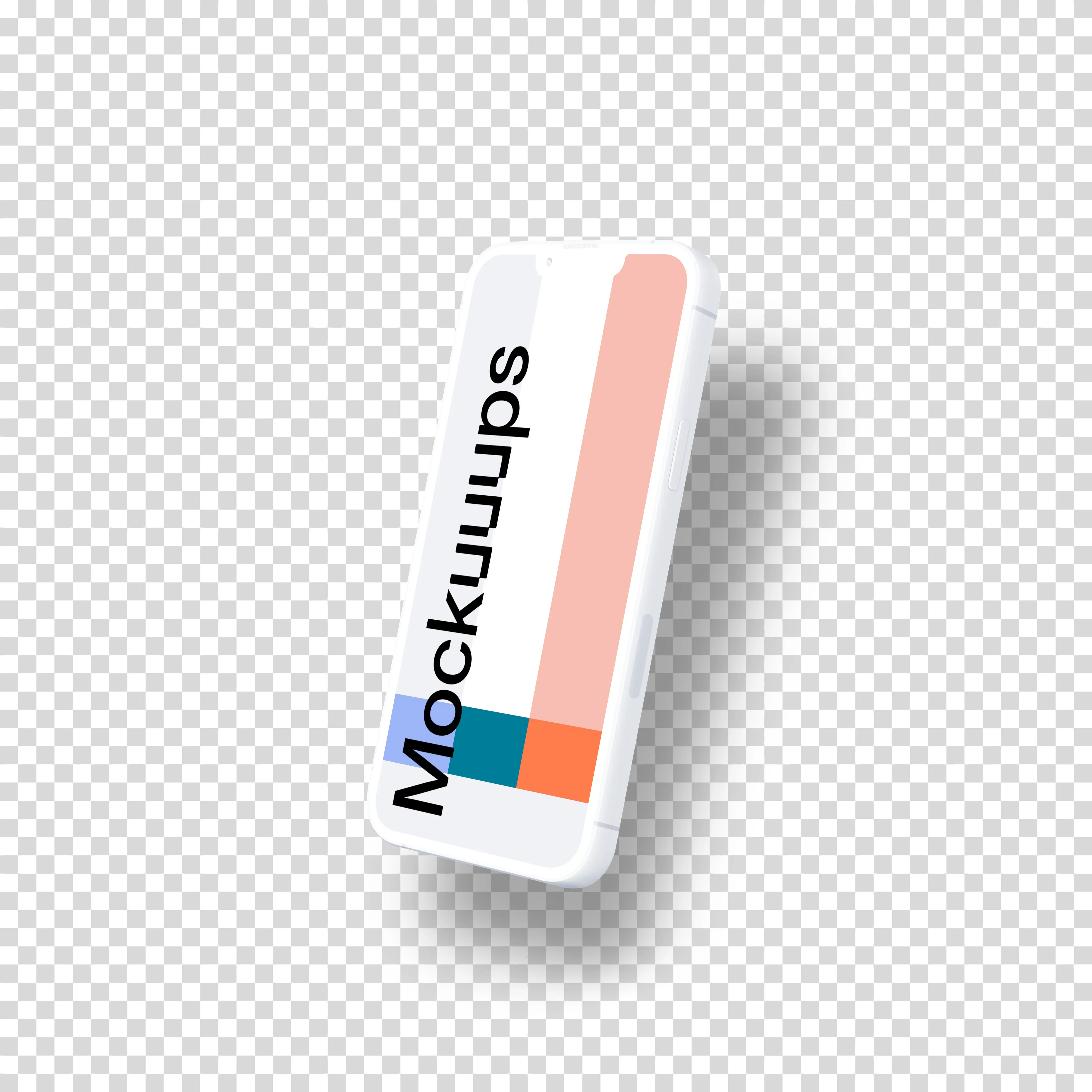 iPhone 13 Pro Clay Mockup (Perspective Right - Floating Shadow)