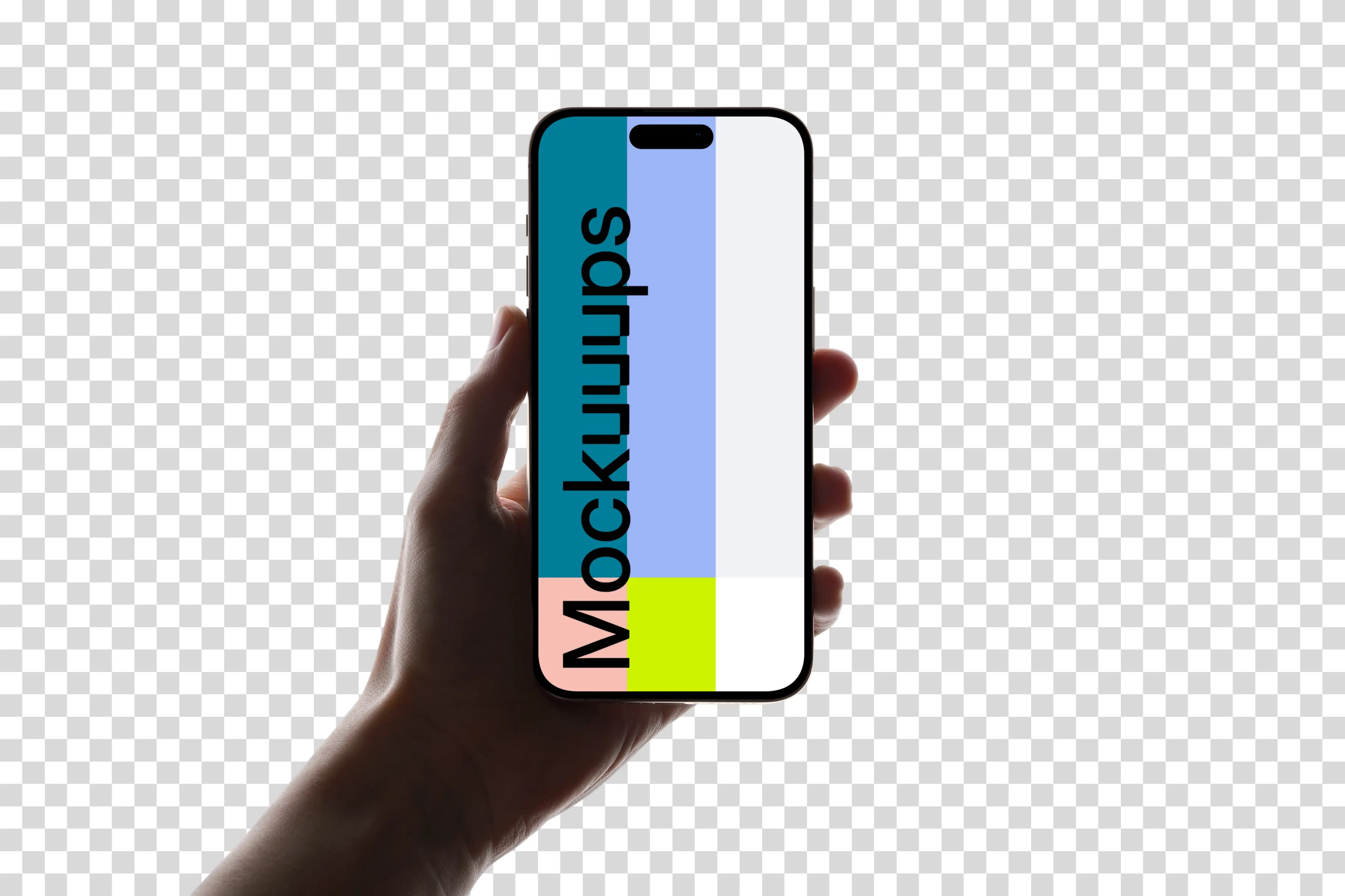 iPhone 15 Pro in hand mockup