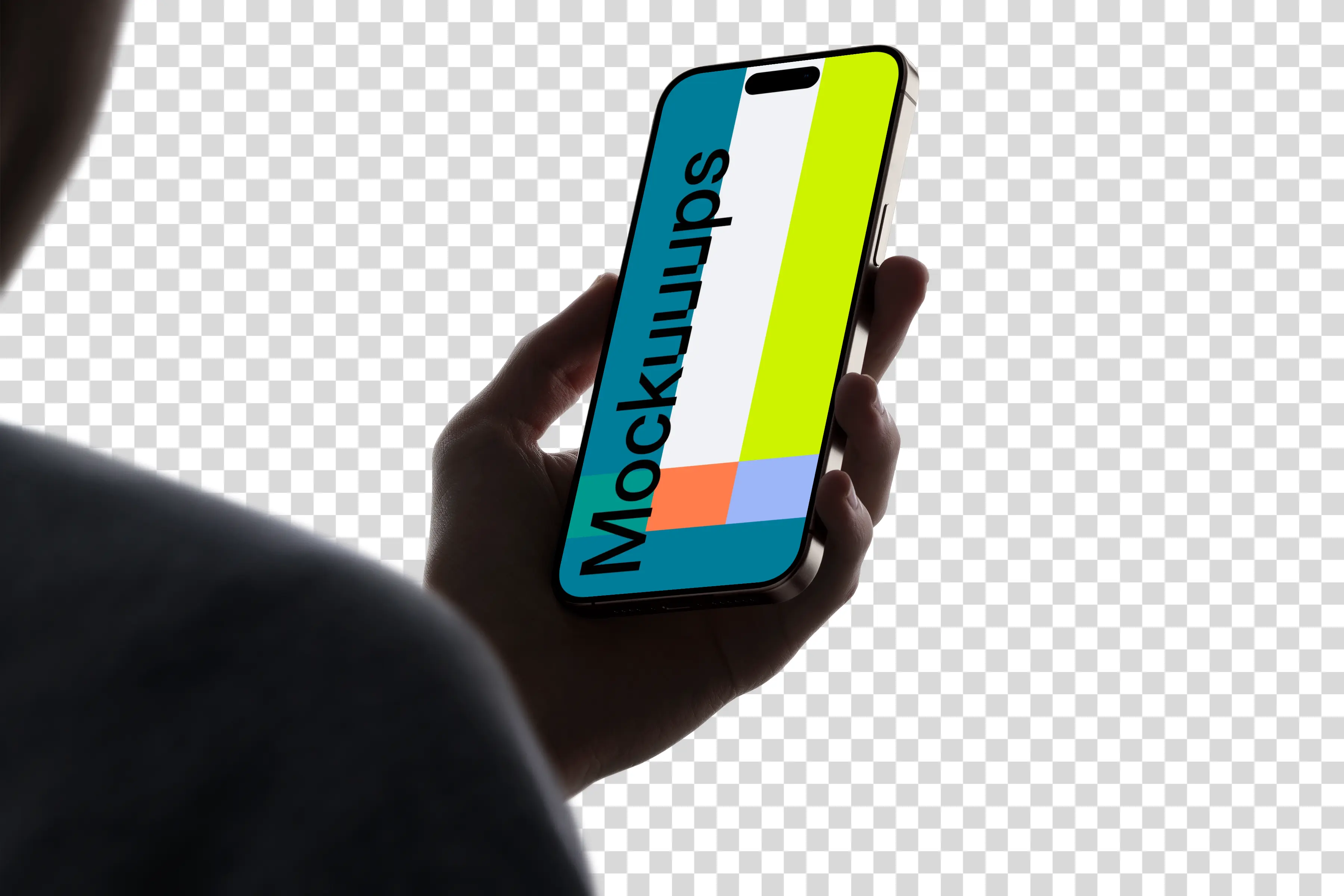 iPhone 15 Pro mockup with transparent background