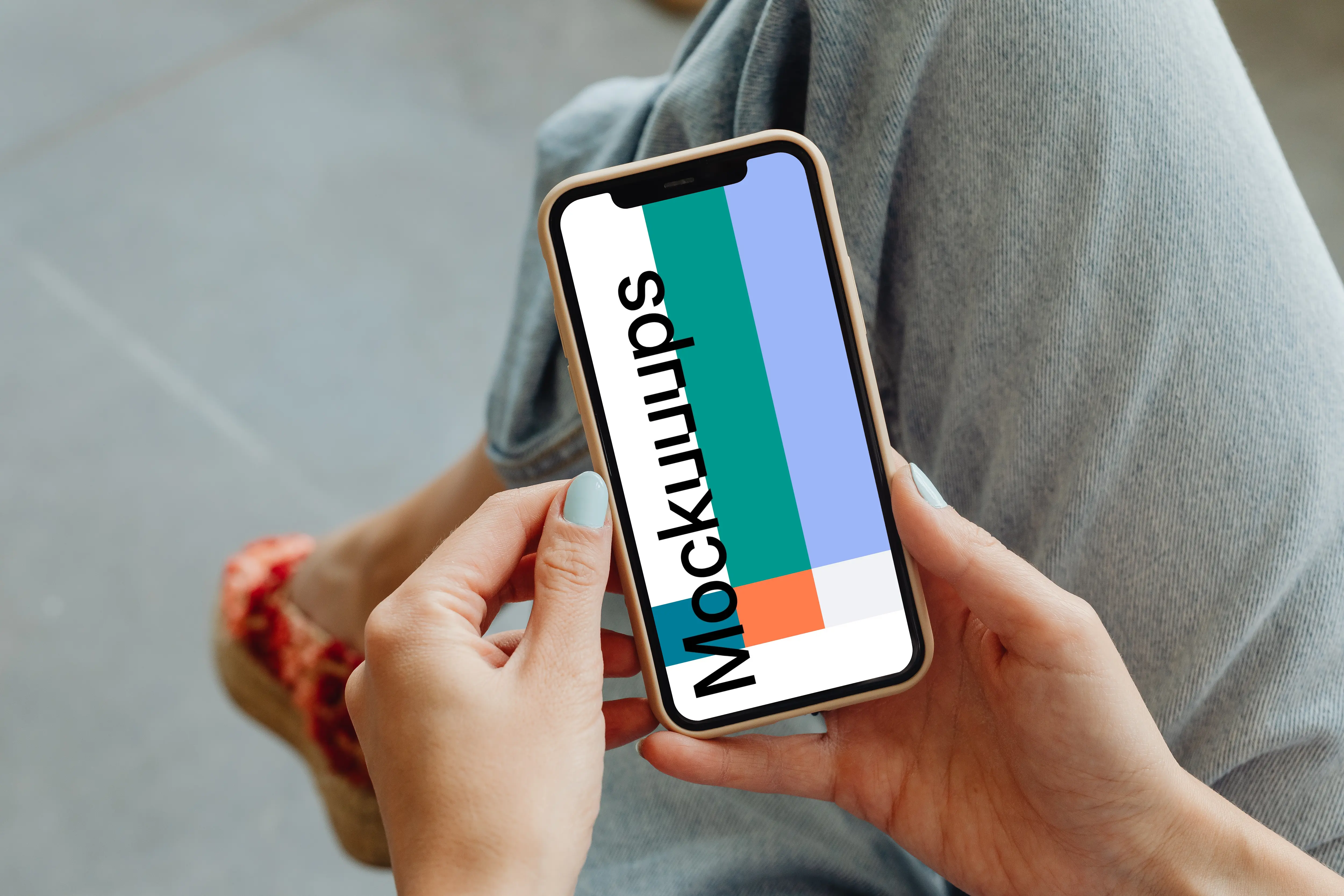 iPhone mockup in a user’s hands 