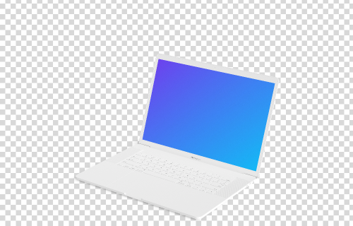 Macbook Pro mockup (Clay White) oriented to the right