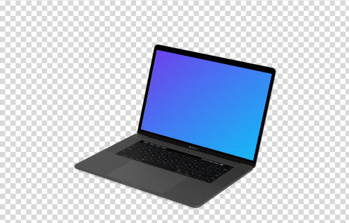 Macbook Pro mockup oriented to the right