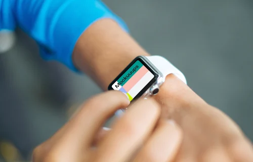 Tapping Apple Watch mockup display