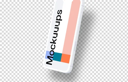 iPhone 13 Pro Clay Mockup (Perspective Right - Floating Shadow)