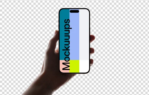 iPhone 15 Pro in hand mockup