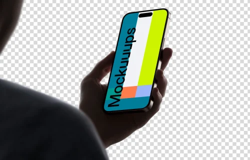 iPhone 15 Pro mockup with transparent background