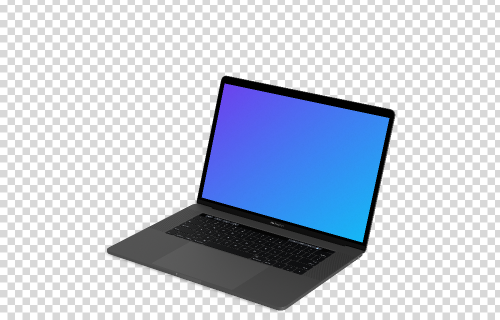Macbook Pro mockup oriented to the right