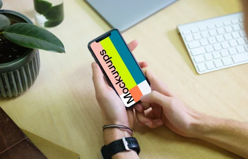 Man holding iPhone 11 mockup