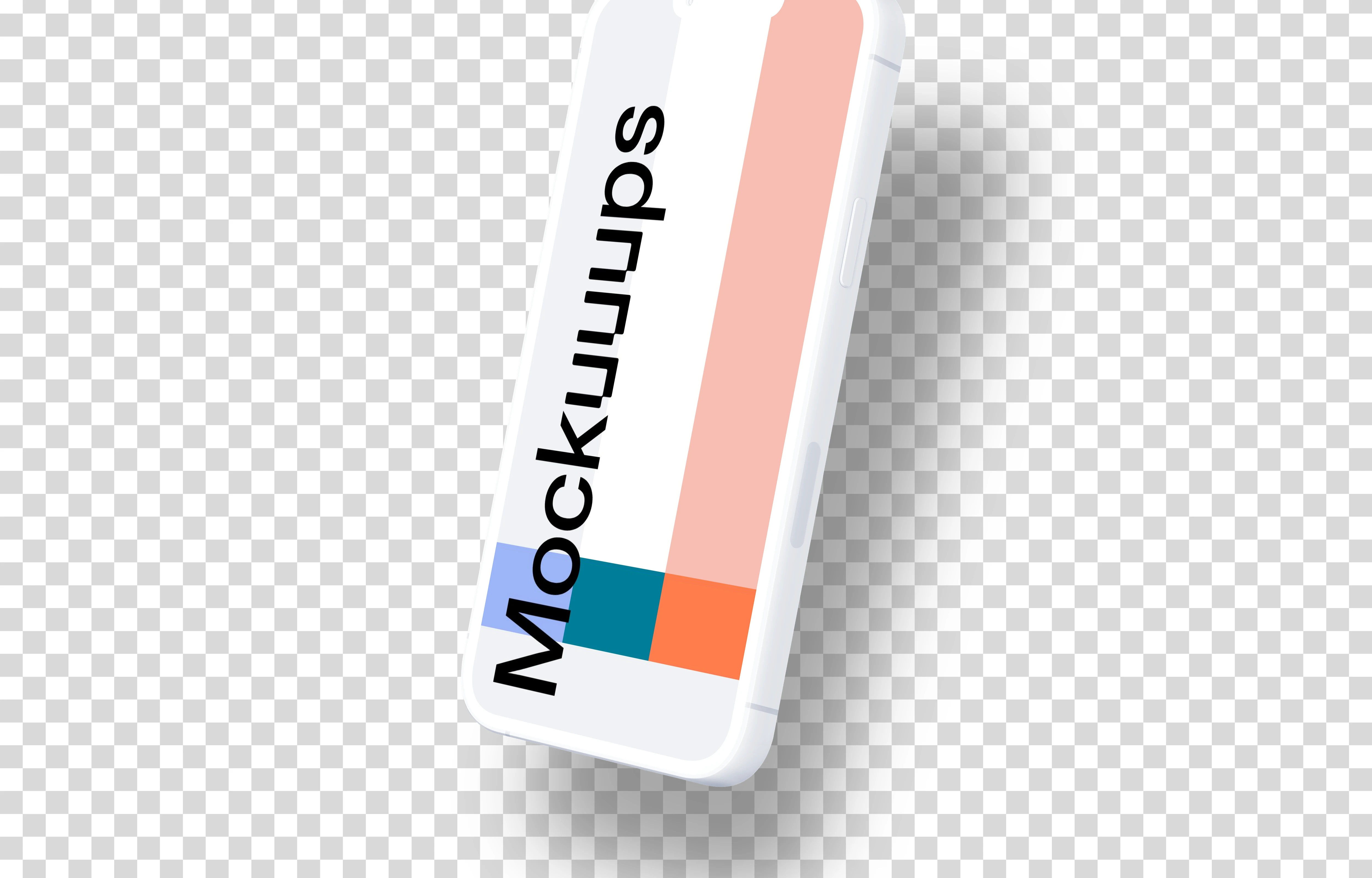iPhone 13 Pro Clay Mockup (Perspective Right - Floating Shadow)