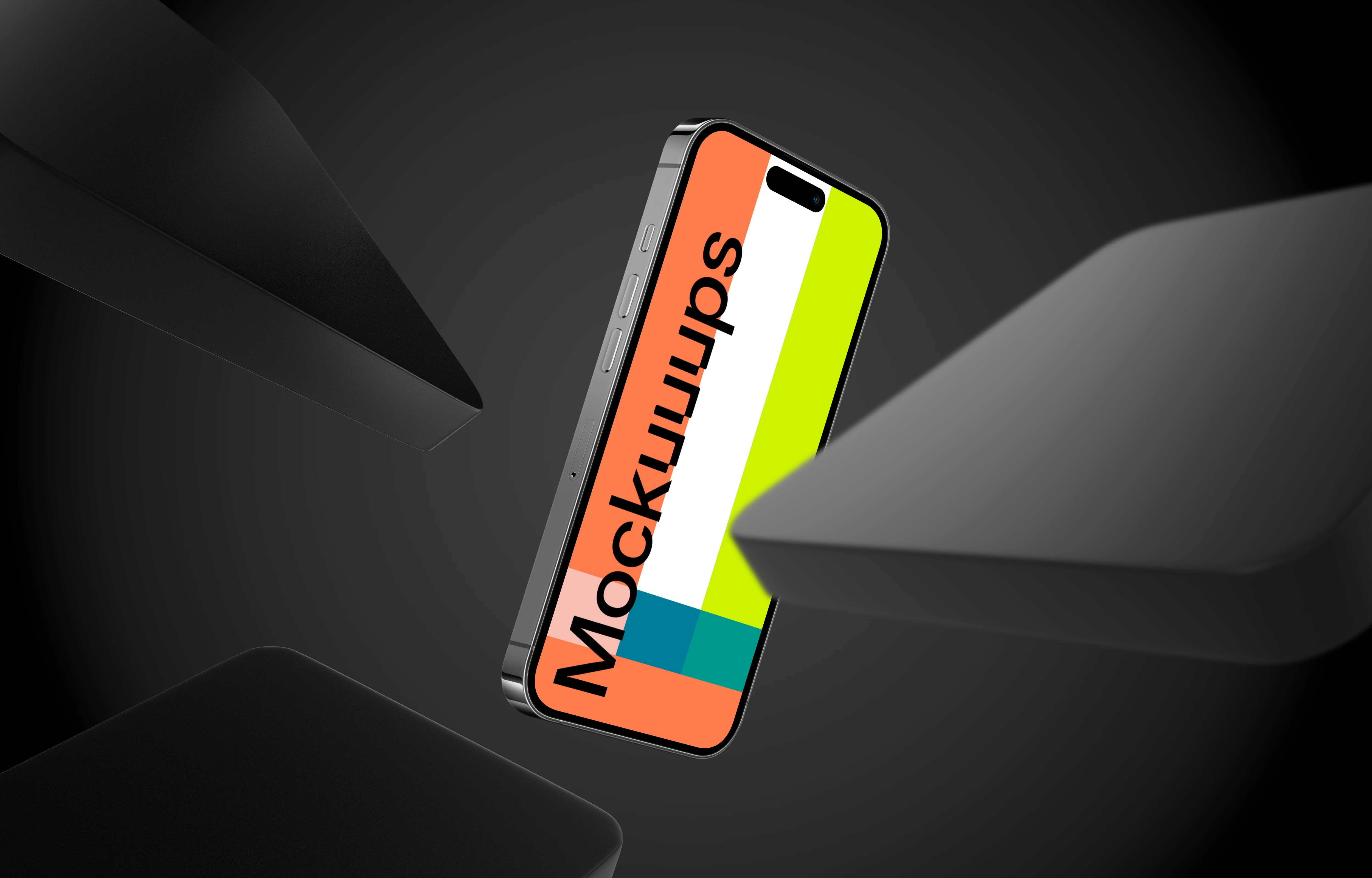 Floating Smartphone Mockup in the Air