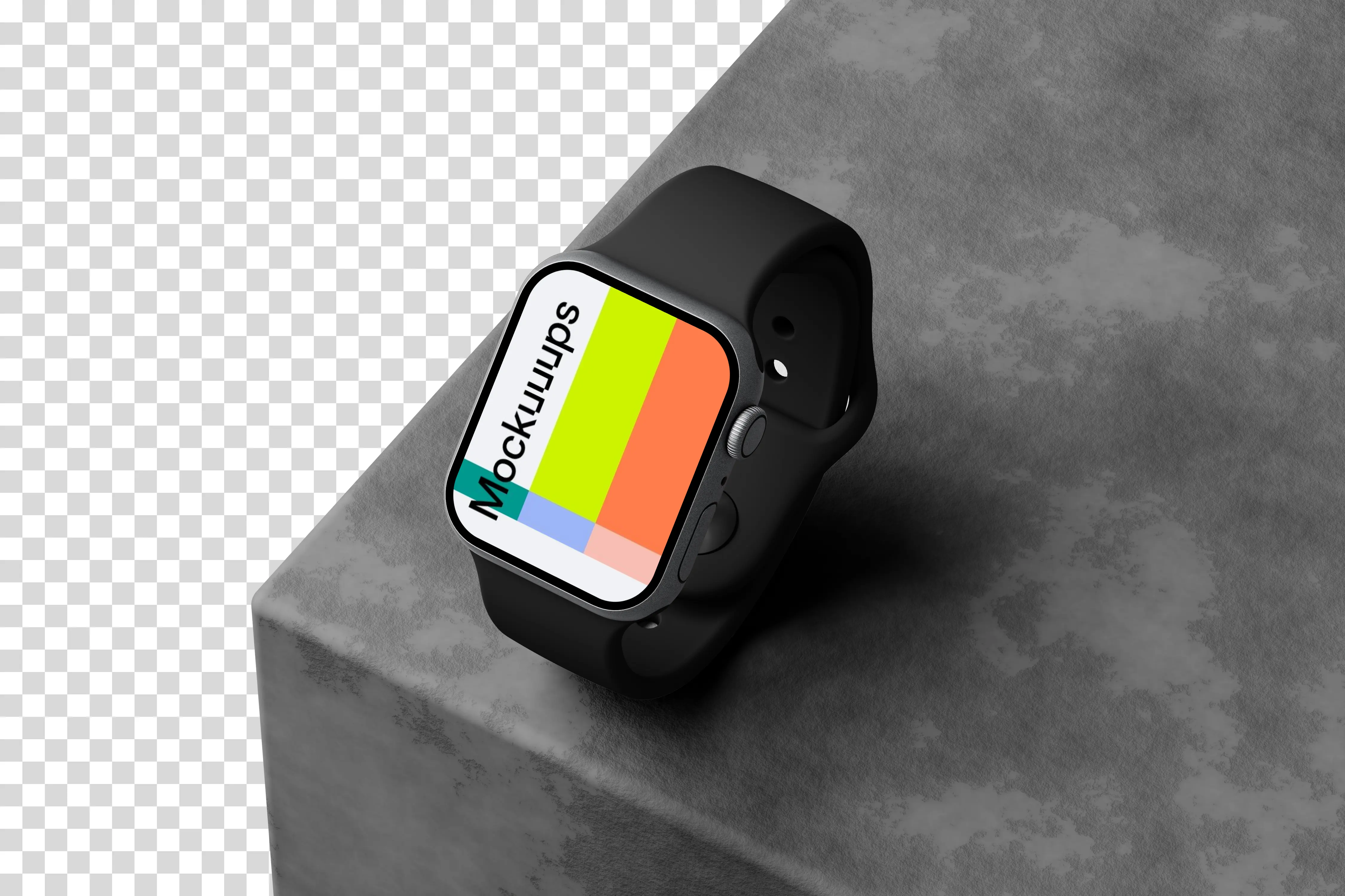 Apple Watch mockup on textured stone mockup