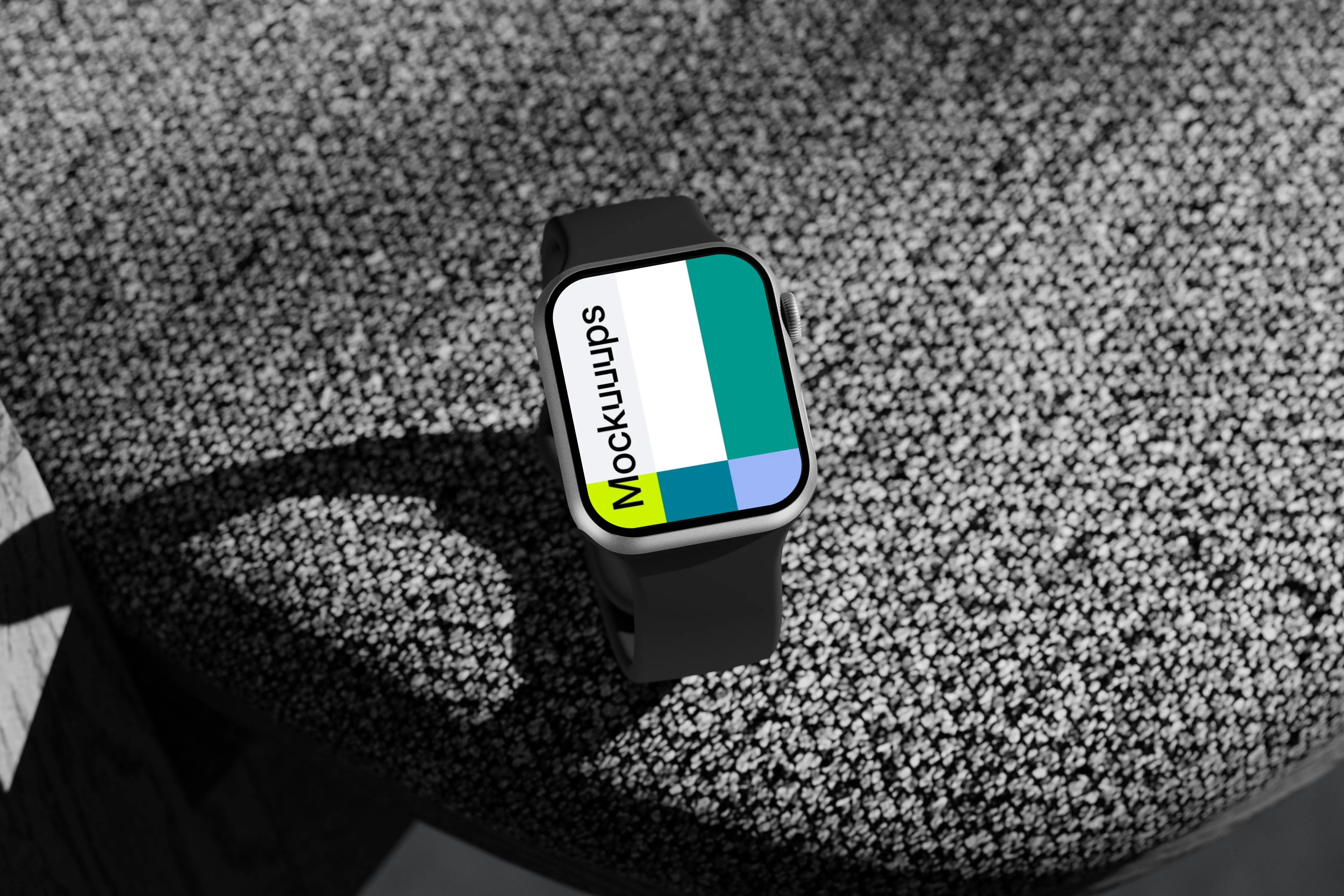 Apple Watch Series 9 mockup on textured surface mockup