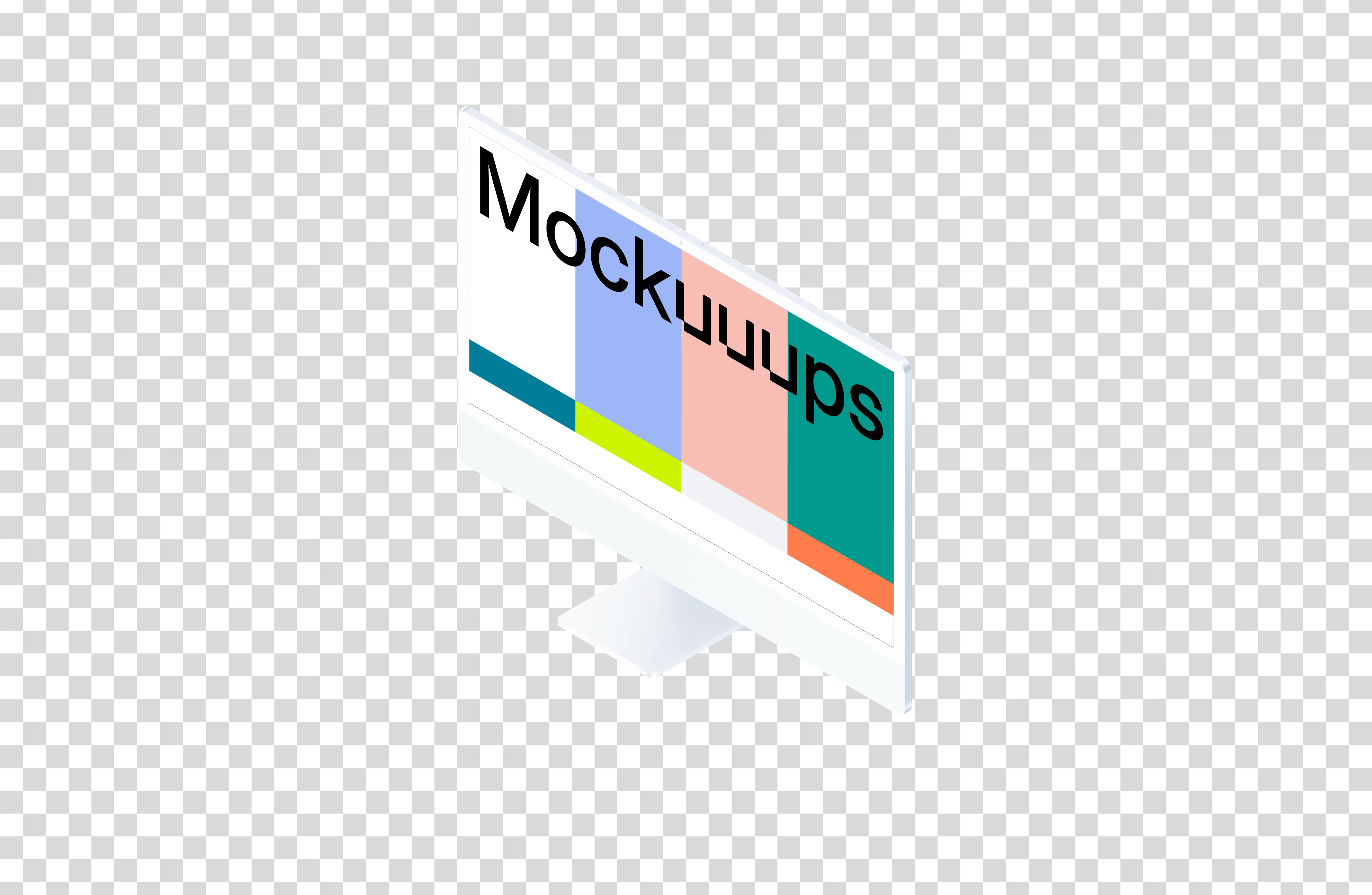 Clay iMac 24" Mockup - Isometric Right mockup