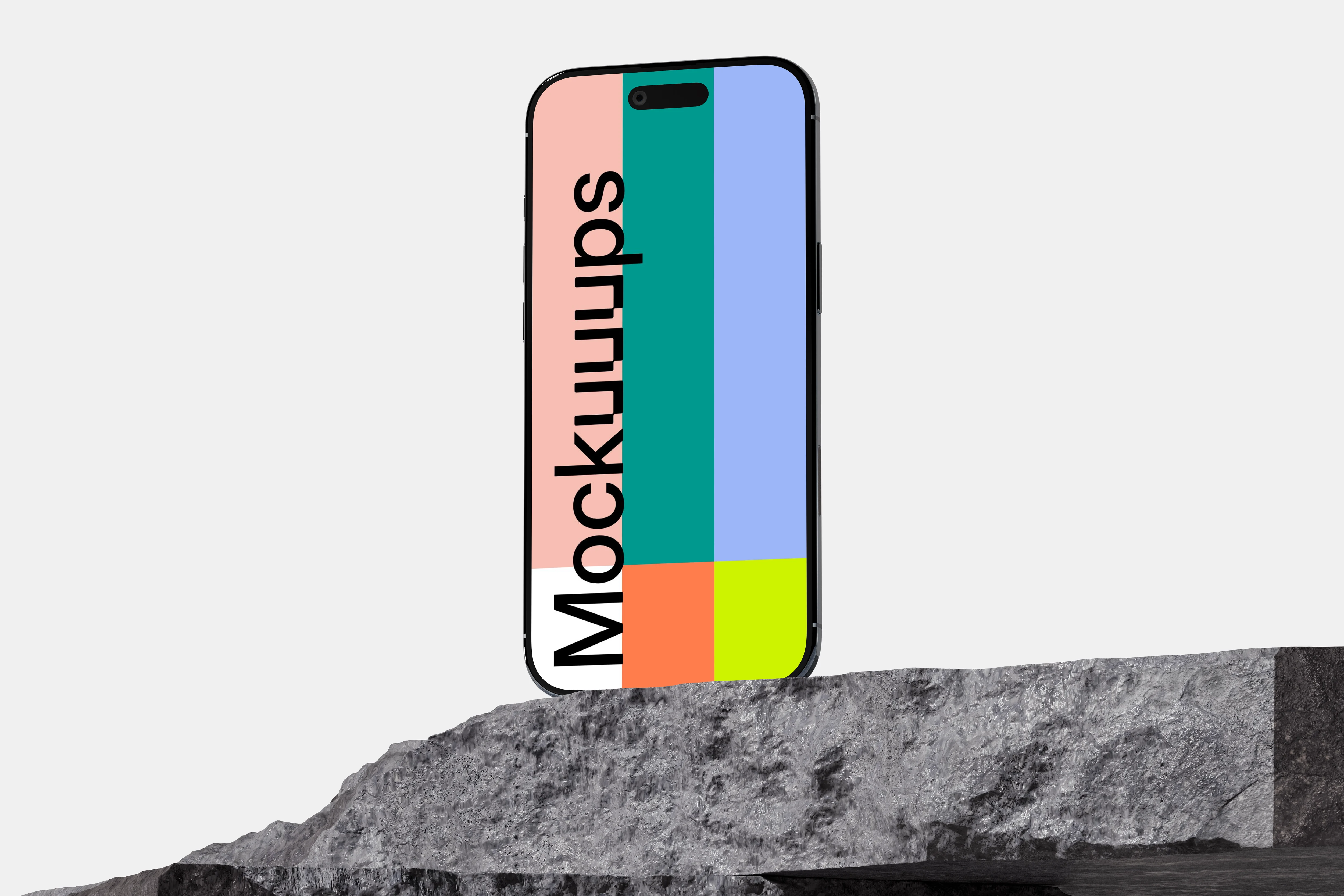 Free iPhone Air Mockup on Rock mockup
