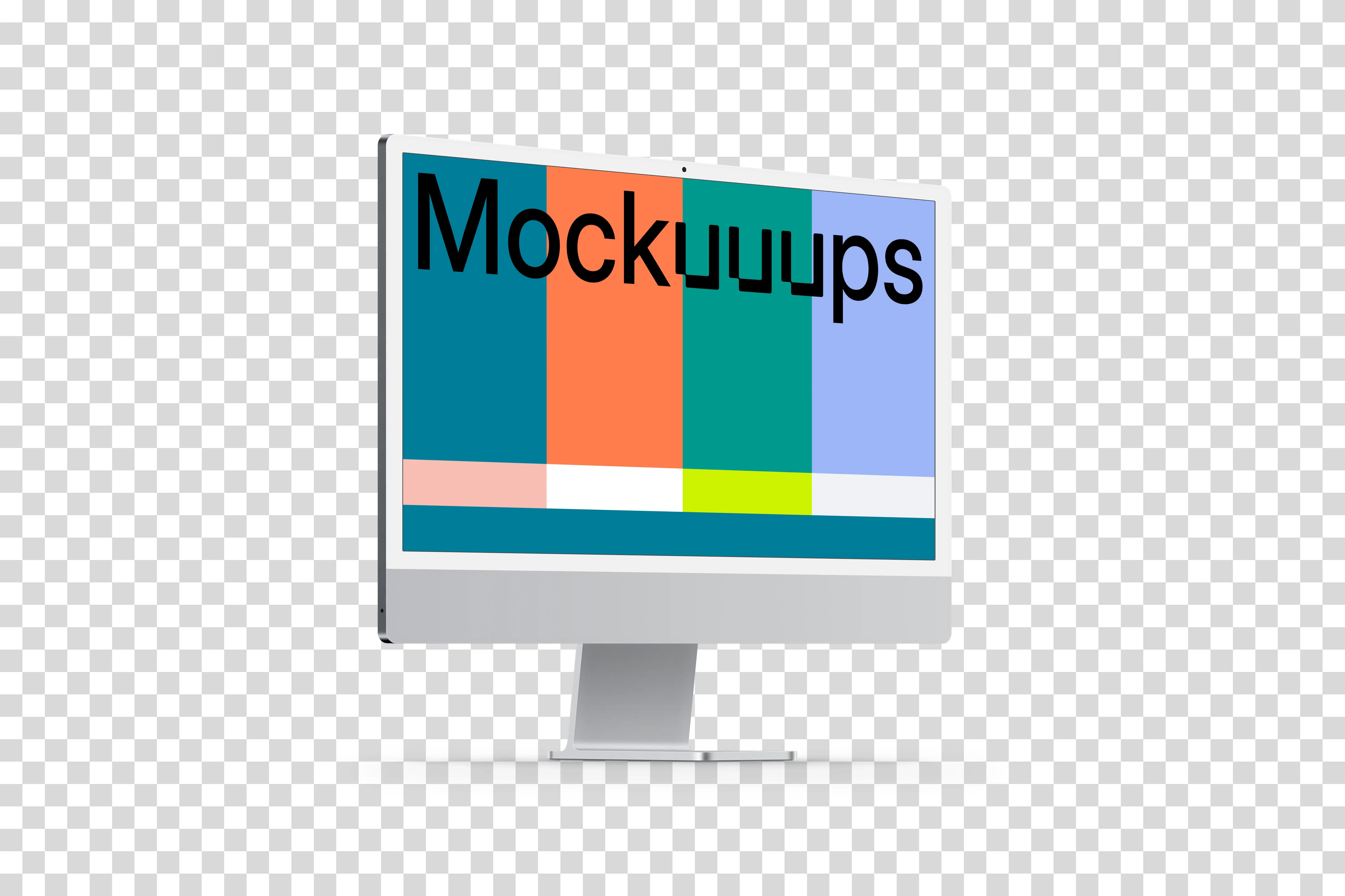 iMac 24" Mockup - Perspective Left (Floor Shadow) mockup