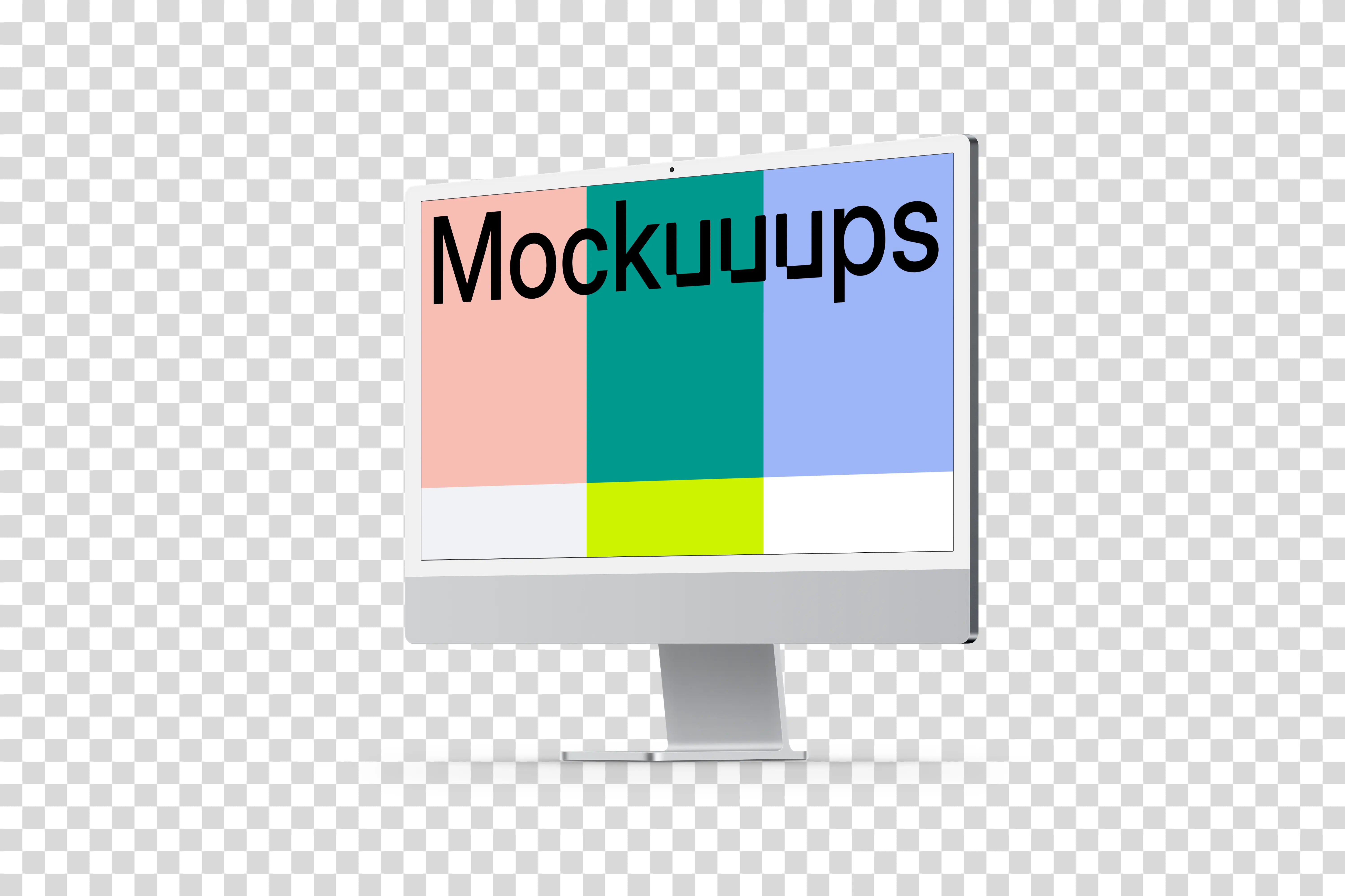 iMac 24" Mockup - Perspective Right (Floor Shadow) mockup