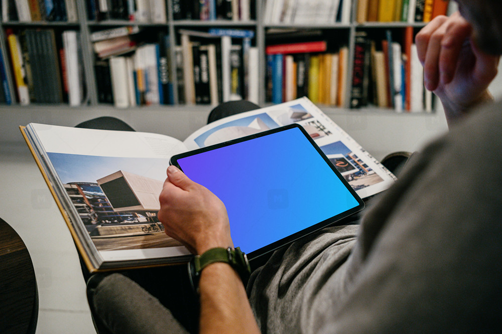 iPad Mockup in the library