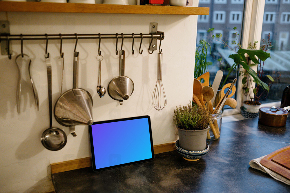 iPad Mockup in kitchen