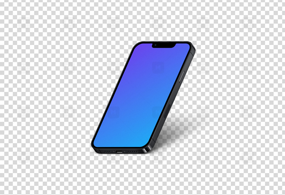 Isometric view of iPhone 13 Pro Mockup