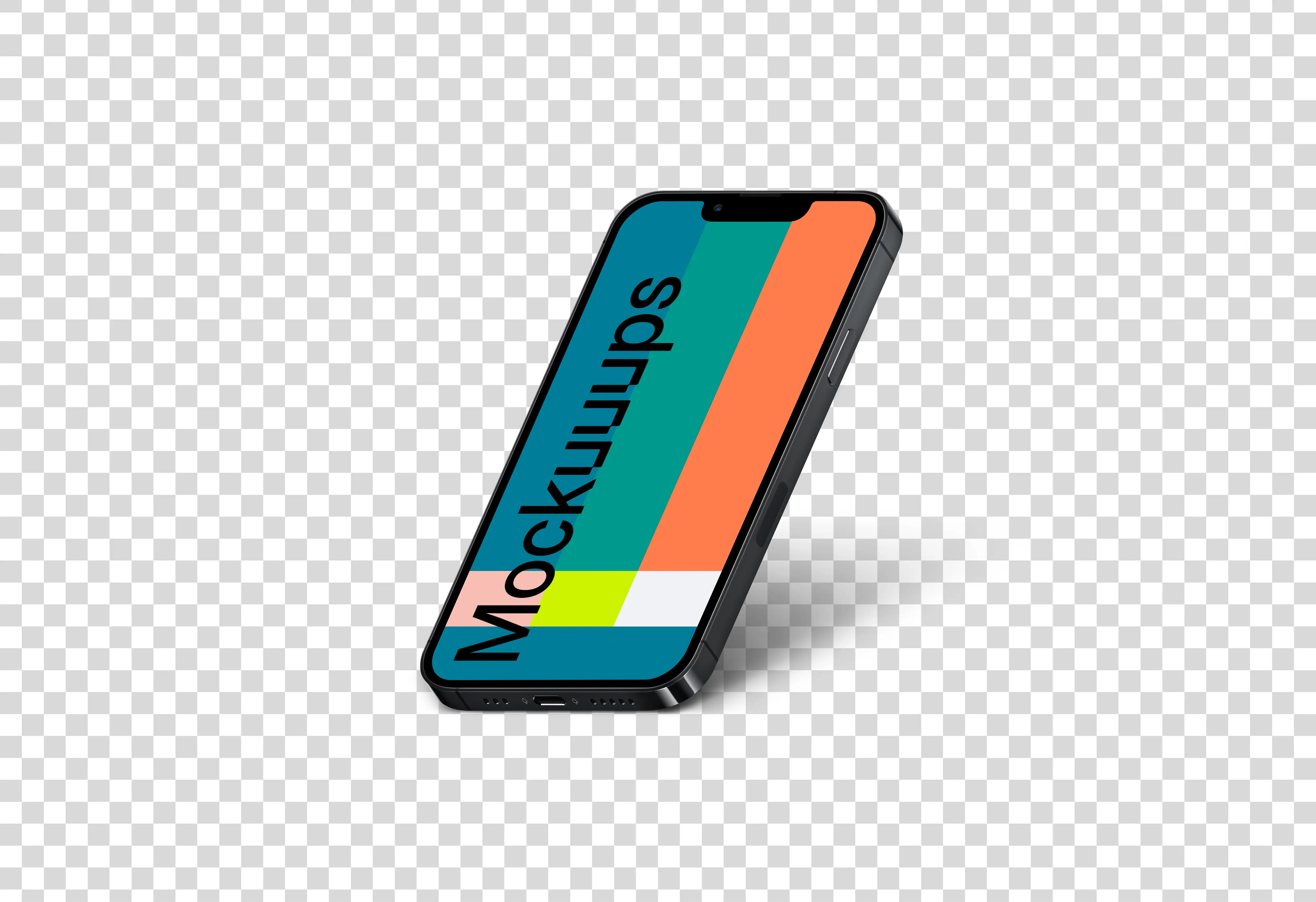 Isometric view of iPhone 13 Pro Mockup