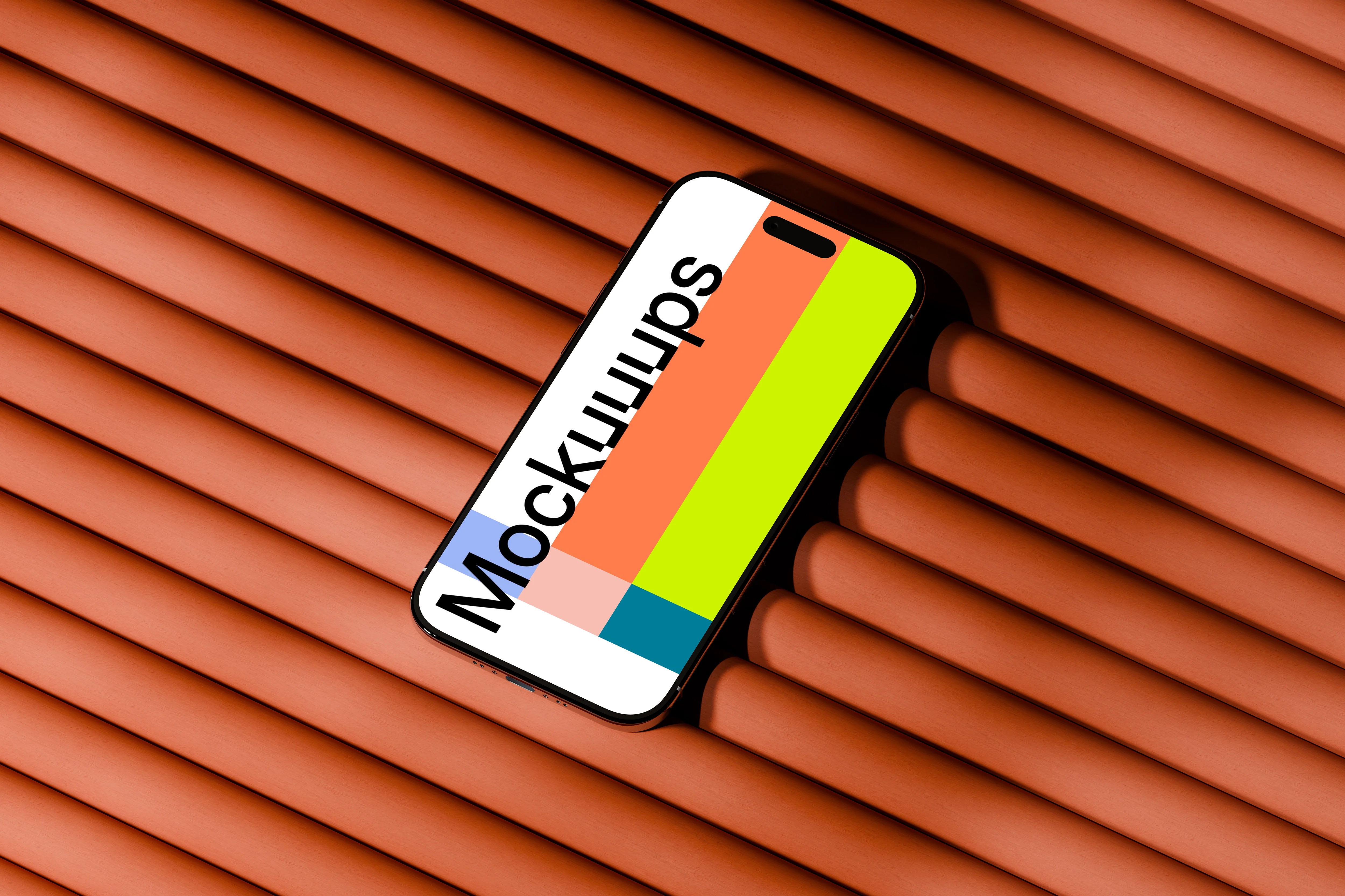 iPhone Air mockup on a terracotta textured surface mockup