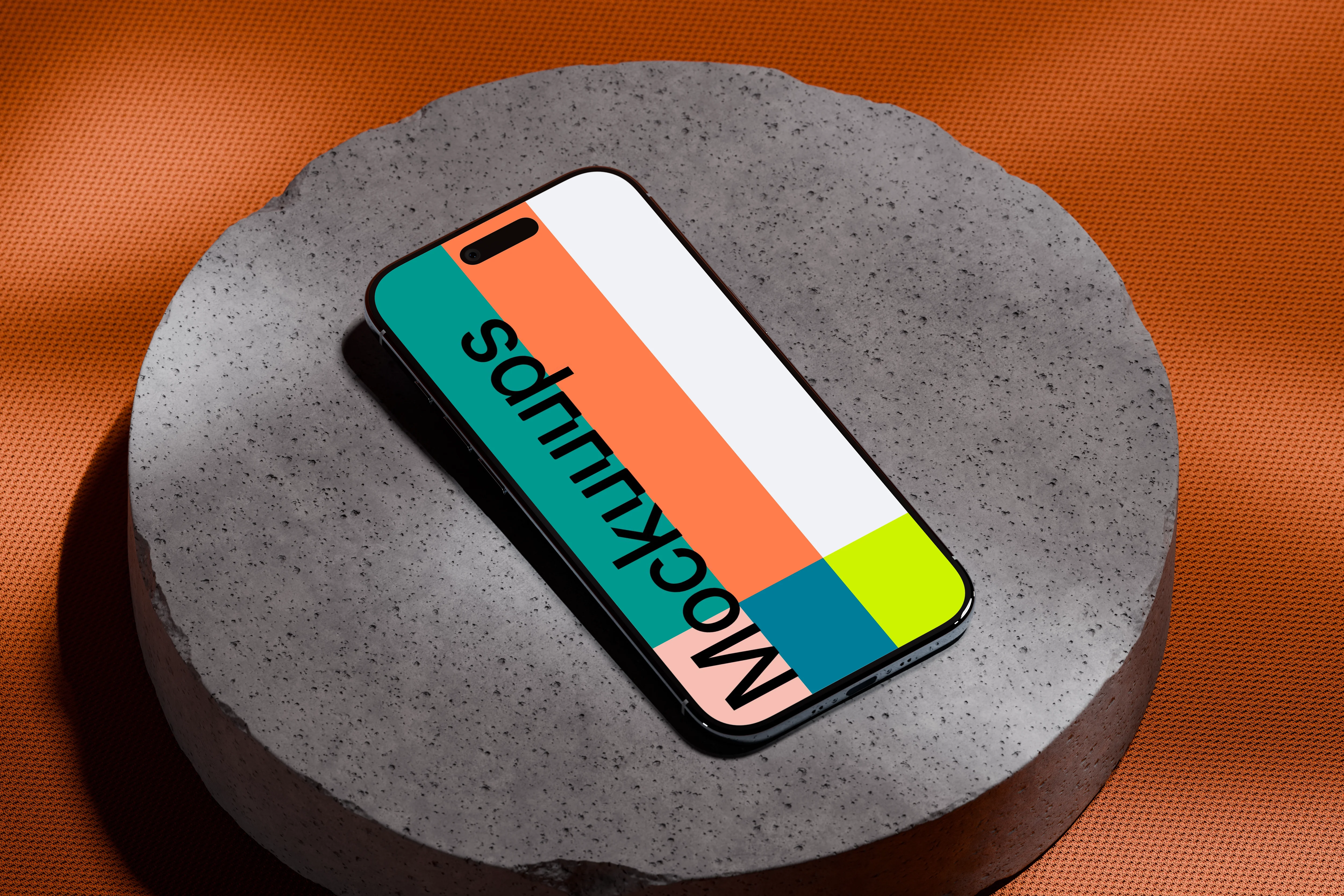 iPhone Air mockup on a textured concrete surface mockup