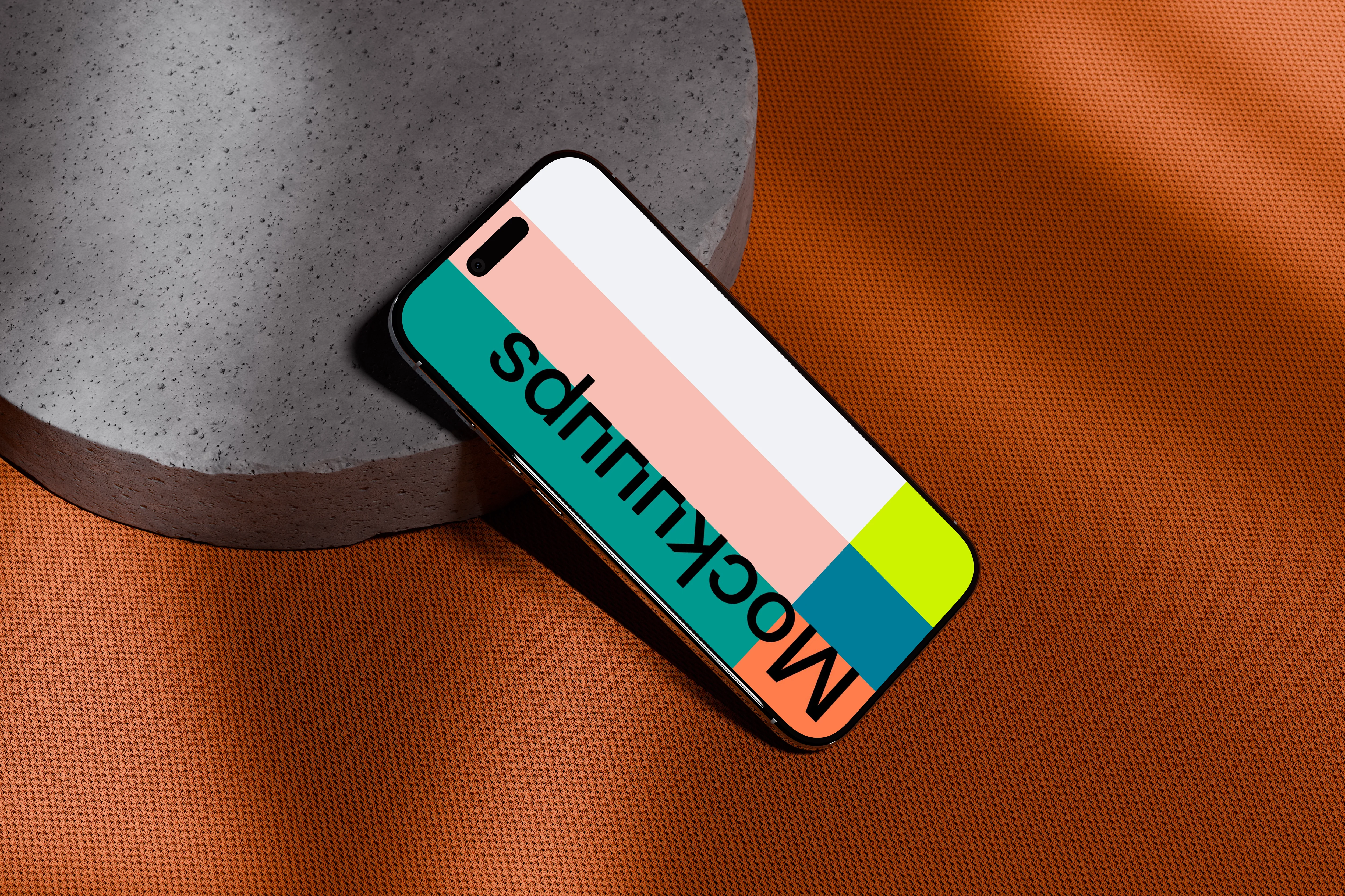 iPhone Air mockup on orange textured surface mockup