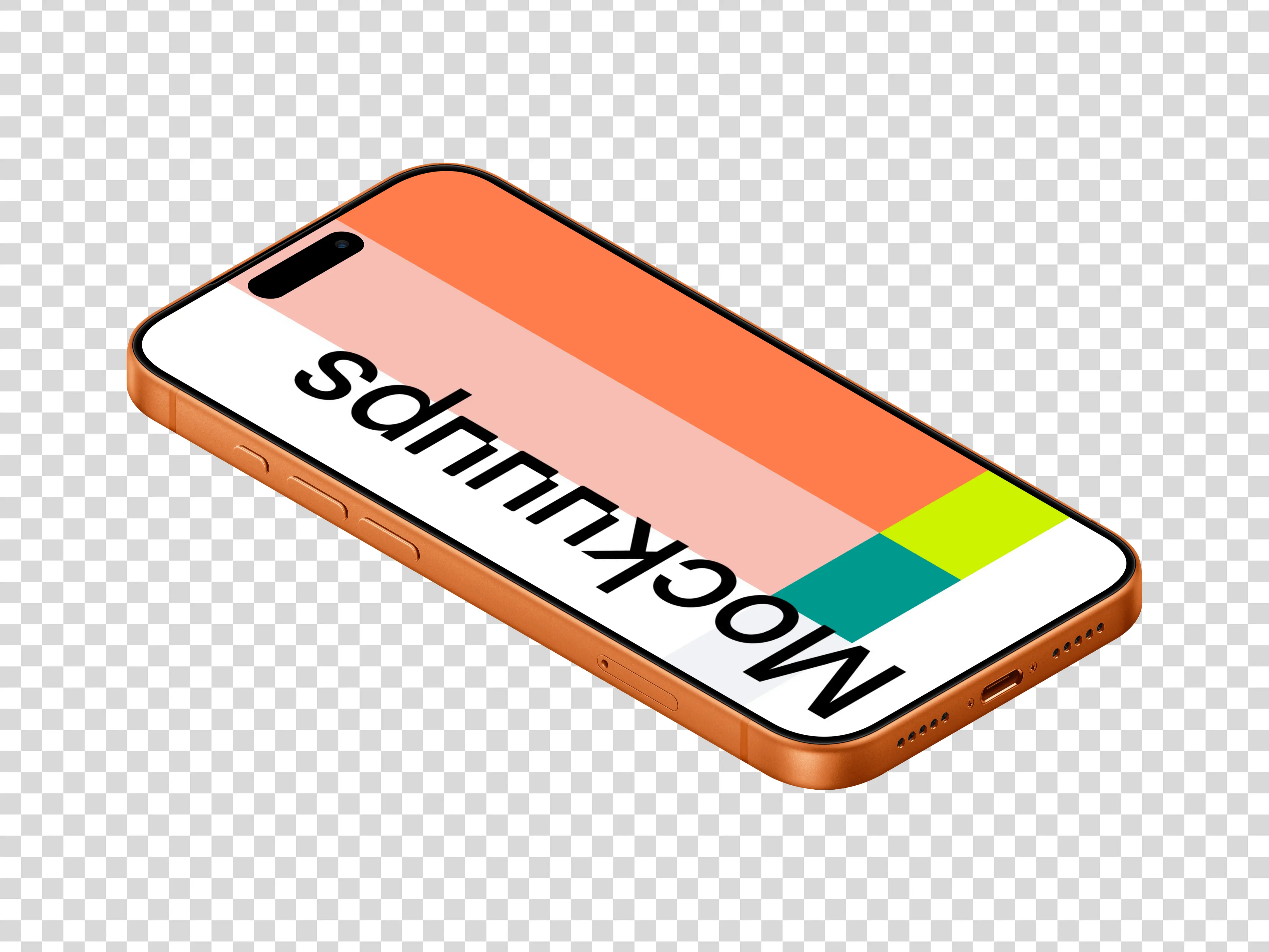 Isometric iPhone 17 Pro Mockup (Left) mockup