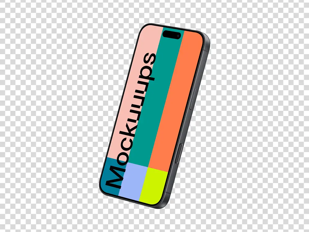 Perspective iPhone 17 Mockup (Semi Right) mockup