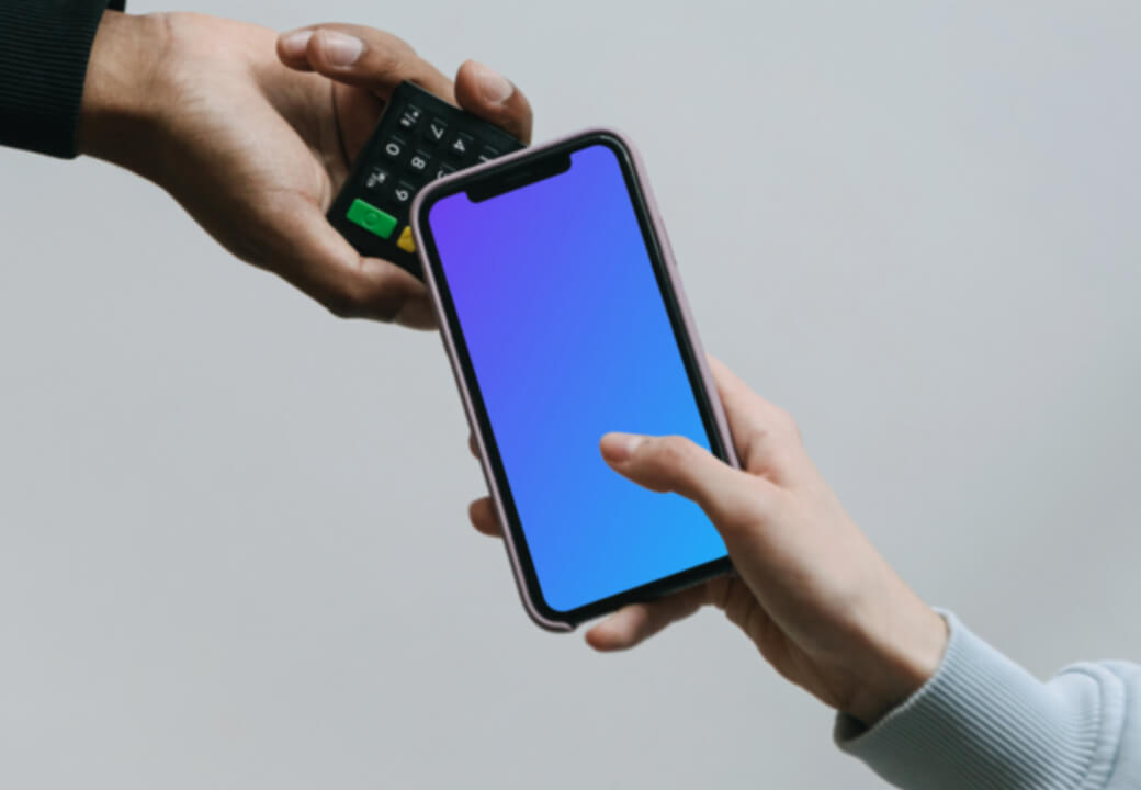 Phone mockup on white background