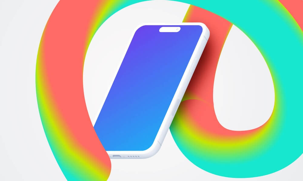 Isometric clay iPhone mockup